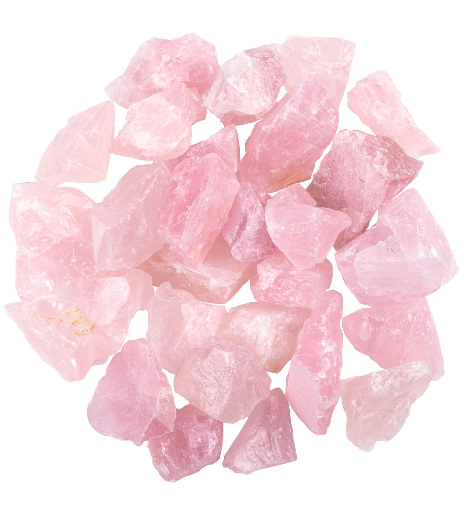 1lb Bulk Rose Quartz Rough Stones - Natural Raw Stones for Tumbling, Cabbing, Decoration - Wicca & Reiki Pink - Buy Online on GoSupps.com