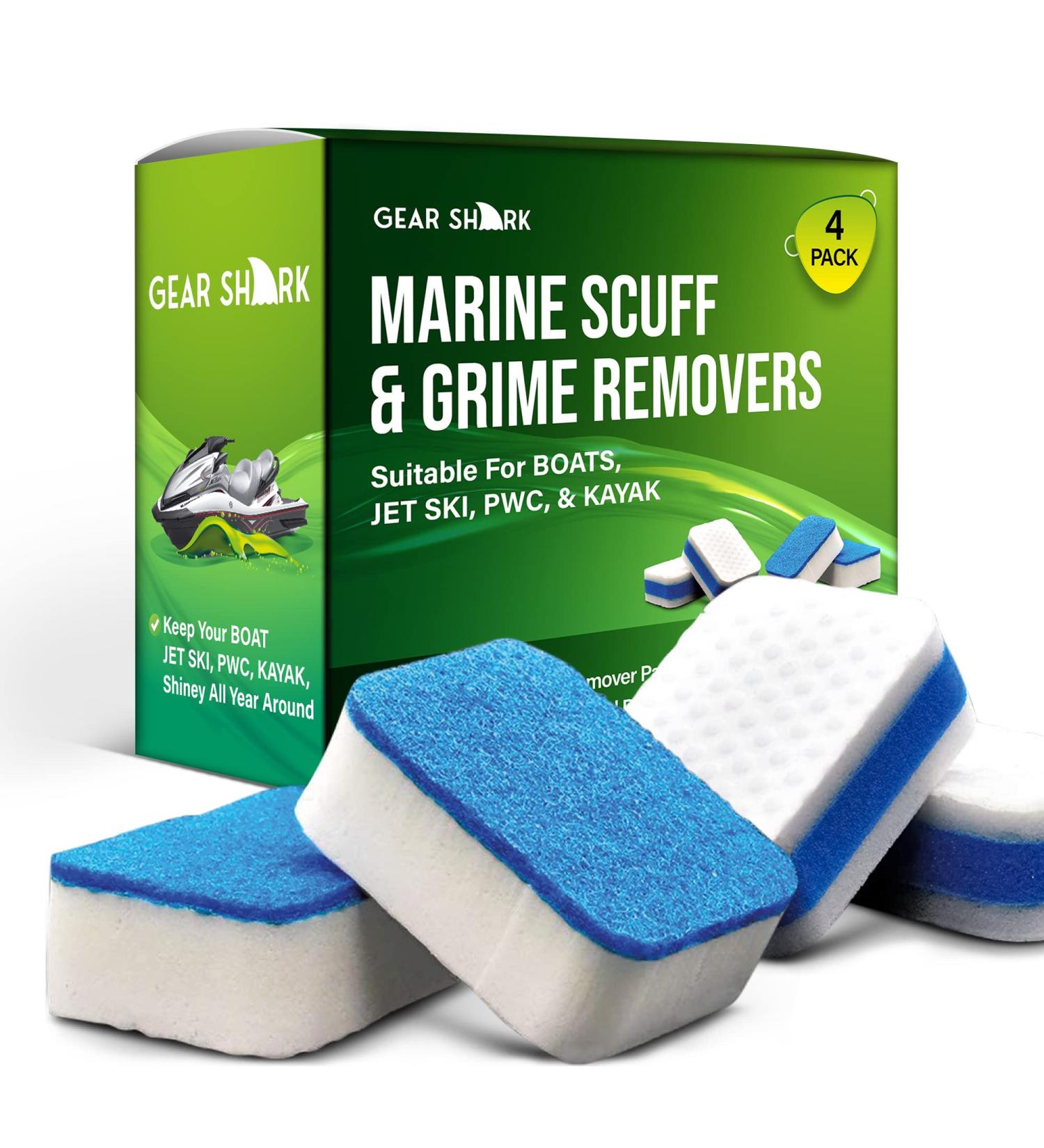 GEAR SHARK Marine Scuff Erasers - Magic Sponge Pads for Boats, Jet Ski & PWC | Remove Dirt, Grease, Grime & More | Premium Boat Cleaning Accessories - Buy Online on GoSupps.com