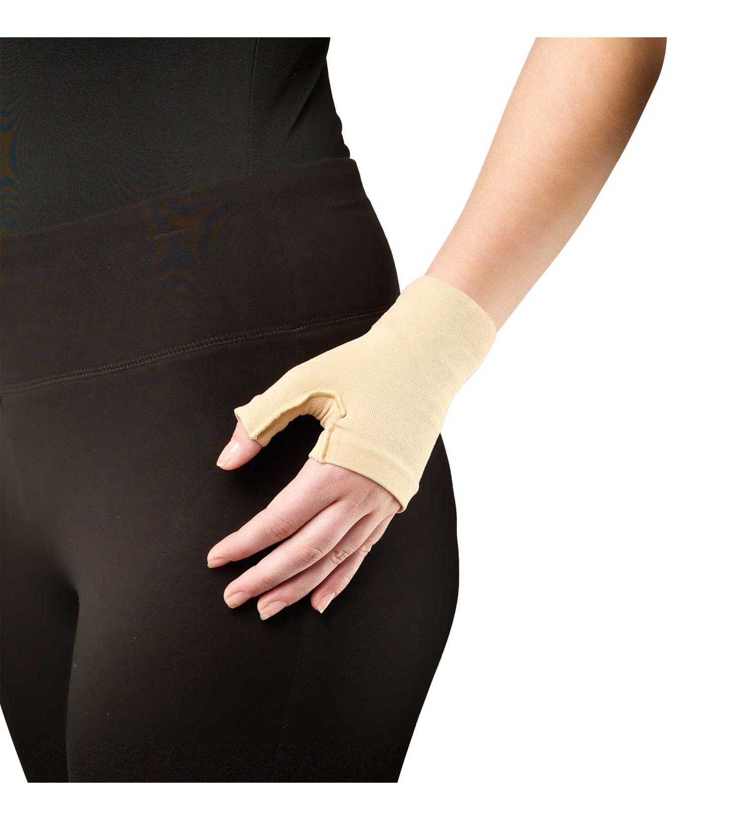 Truform Lymphedema Compression Gauntlet 20-30 mmHg Post Mastectomy Support - Medium Beige - Buy Online on GoSupps.com