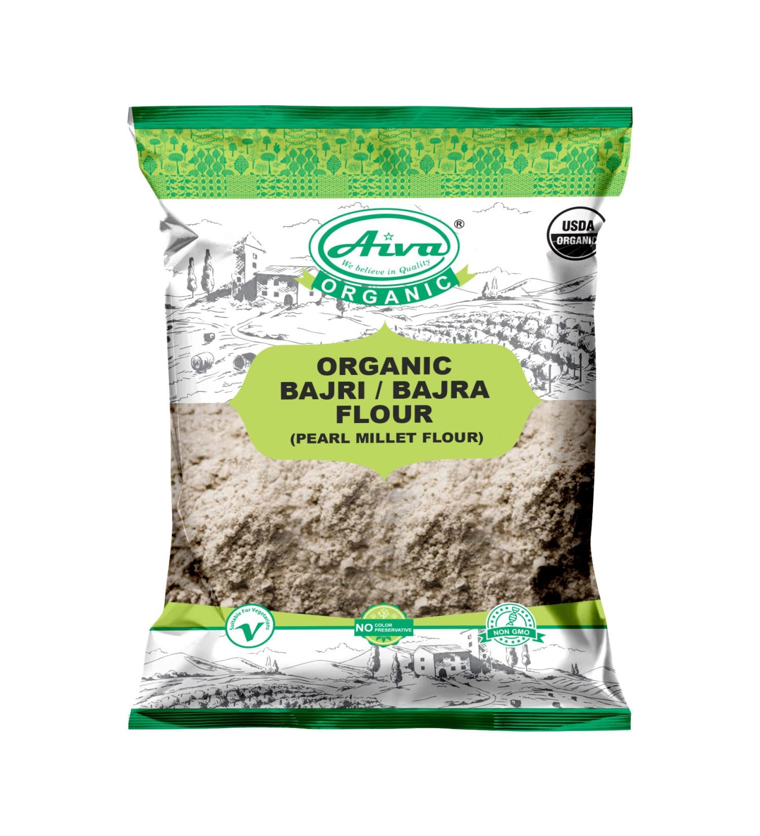 AIVA Organic Pearl Millet Flour 2lb | USDA Certified Bajri Flour - Buy Online on GoSupps.com