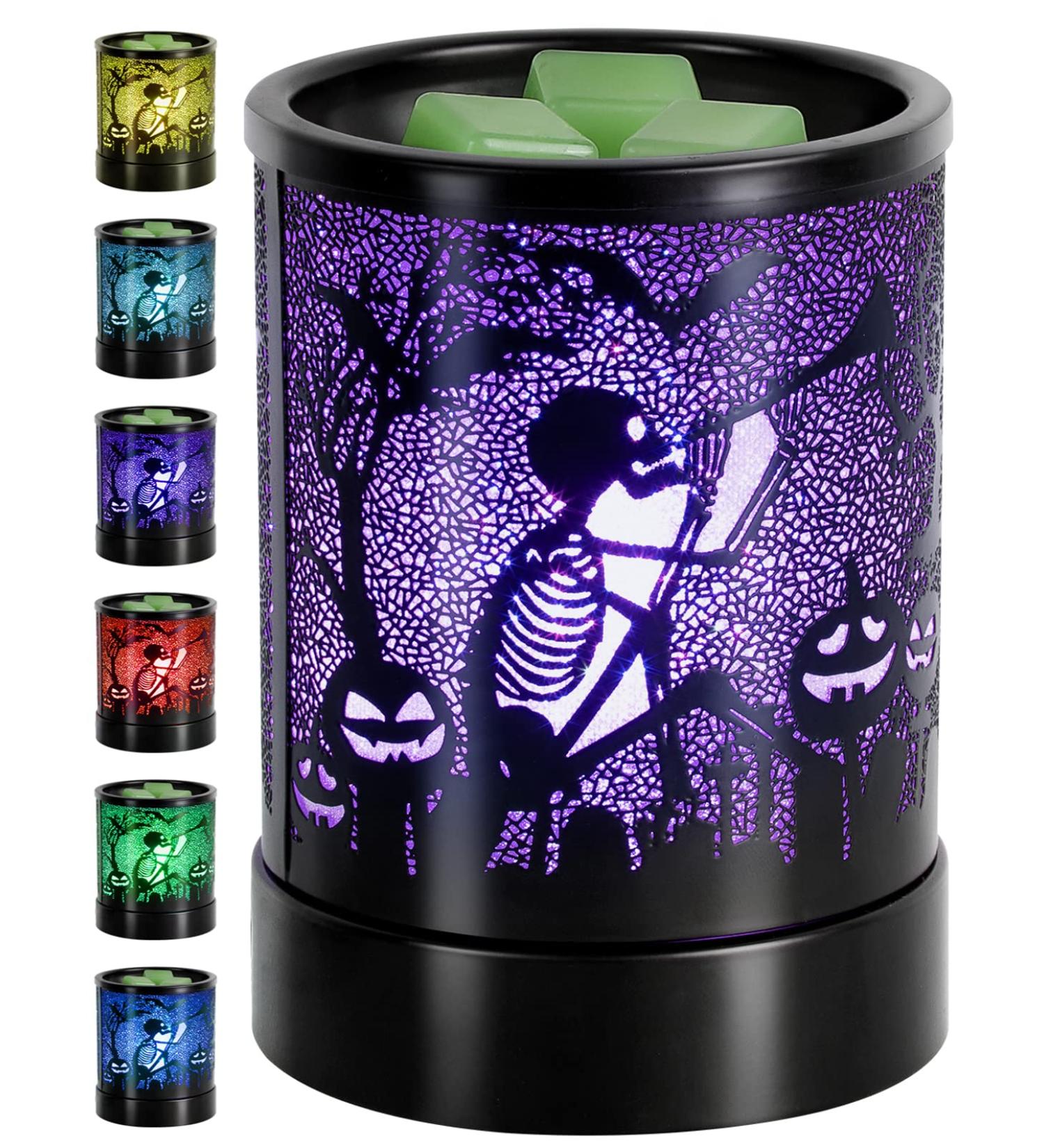 Halloween Metal Wax Warmer - LED Fragrant Wax Burner with 7 Colors for Home & Office Decoration - Buy Online on GoSupps.com