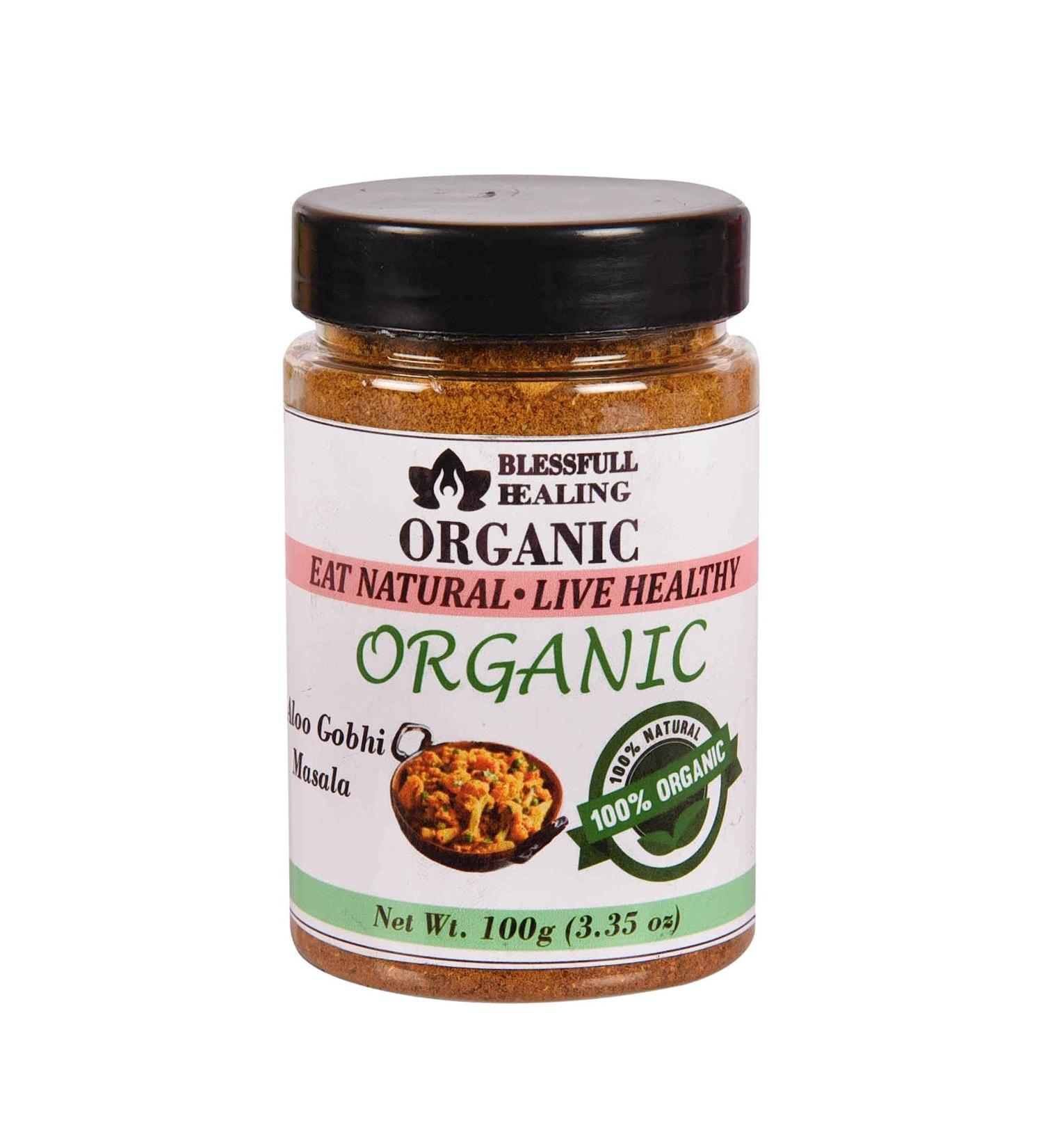 Blessfull Healing Organic Aloo Gobhi Masala 100 Gram Airtight Container (Packing May Vary) 100 Gram 3.35 oz - Buy Online on GoSupps.com