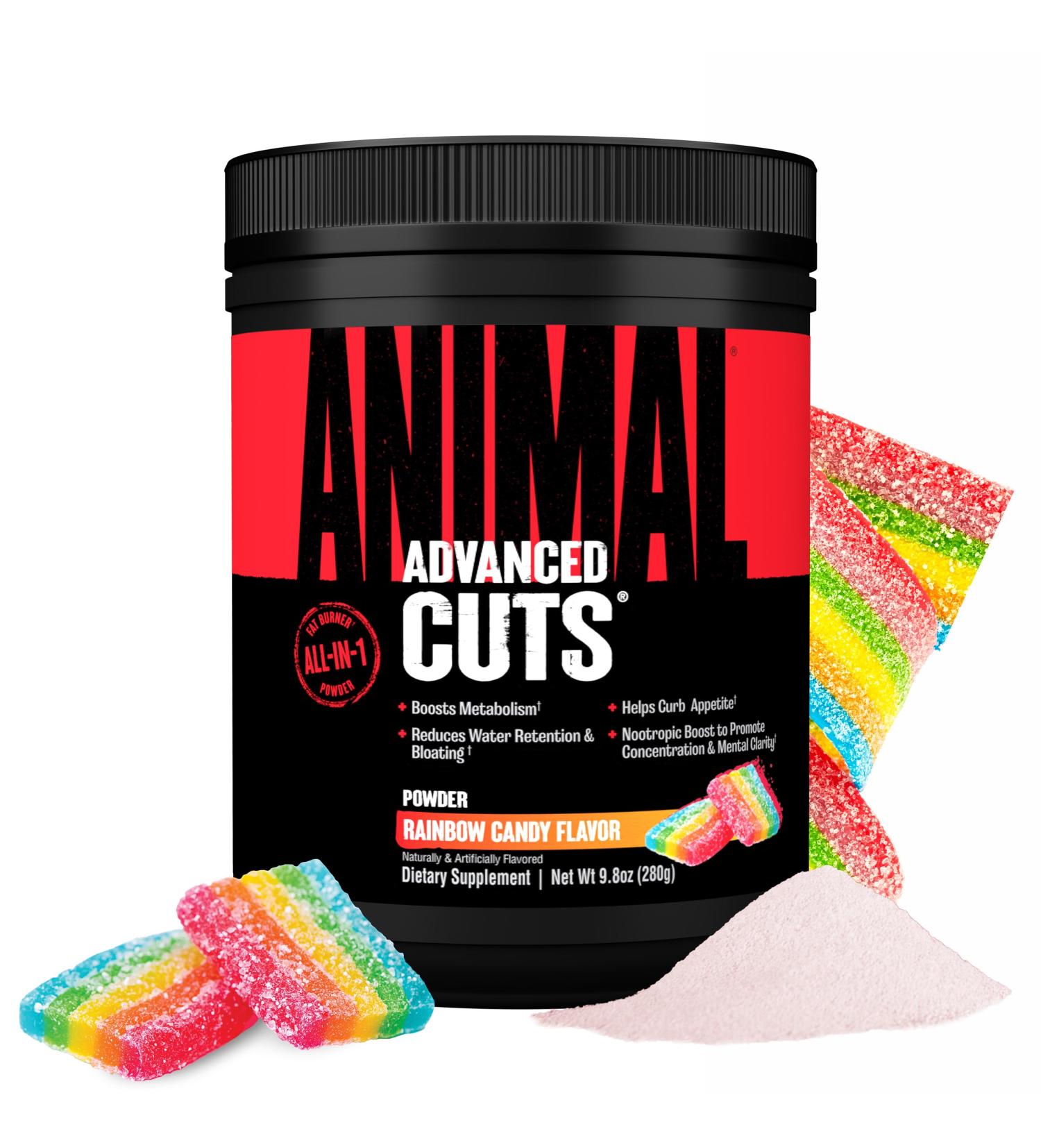 Animal Cuts Thermogenic Fat Burner Powder - Weight Loss for Women and Men for Metabolism Energy Focus and Nootropic Brain Support with Ketones Appetite Suppressant - New Rainbow Candy Flavor Rainbow Candy 42 Servings - Buy Online on GoSupps.com