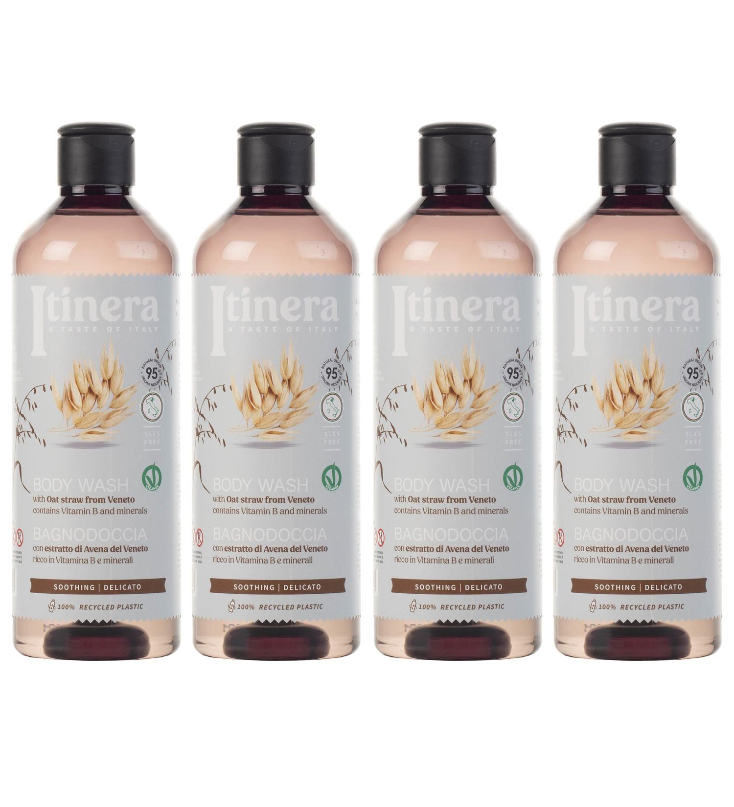  sarcia.eu ITINERA - Soothing body wash with oats from Veneto 95% natural ingredients 370 ml 4 pieces - Buy Online on GoSupps.com
