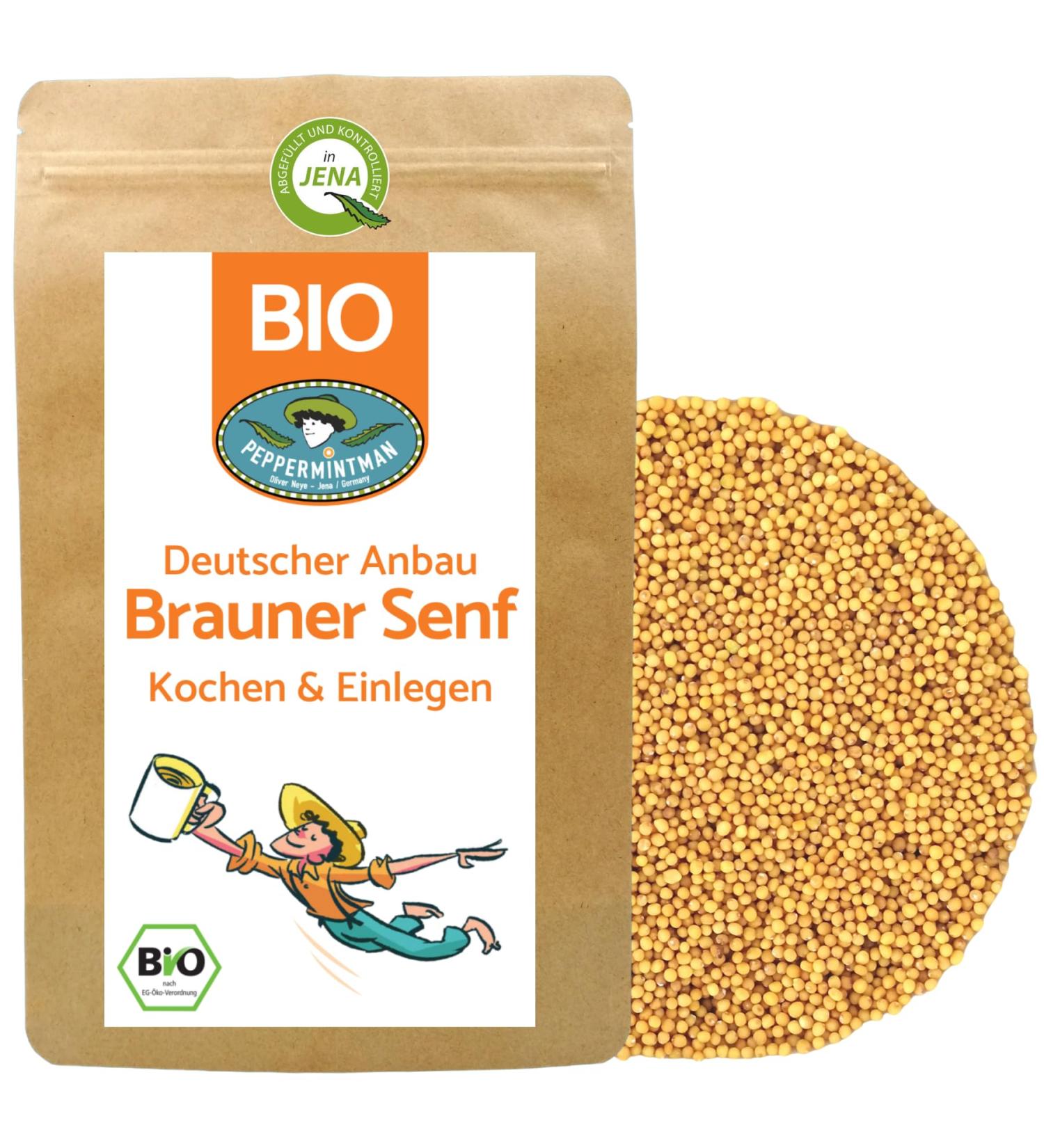 PEPPERMINTMAN PEPPERMINTMAN Organic Brown Mustard Grains 1000g German Culture Mustard Sareptase Seasoning and Mustard Making - Buy Online on GoSupps.com