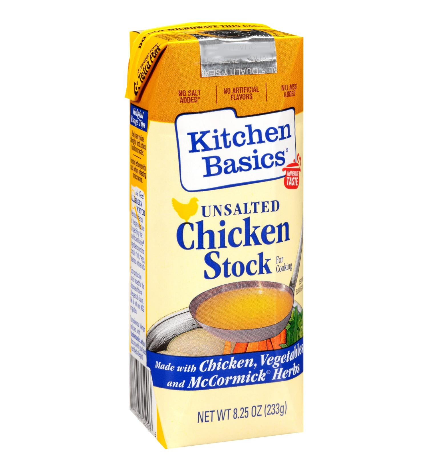 Kitchen Basics Unsalted Chicken Stock 8.25 oz Carton (Pack of 12) - 8.25 Fl Oz x 12 Pack - Buy Online on GoSupps.com