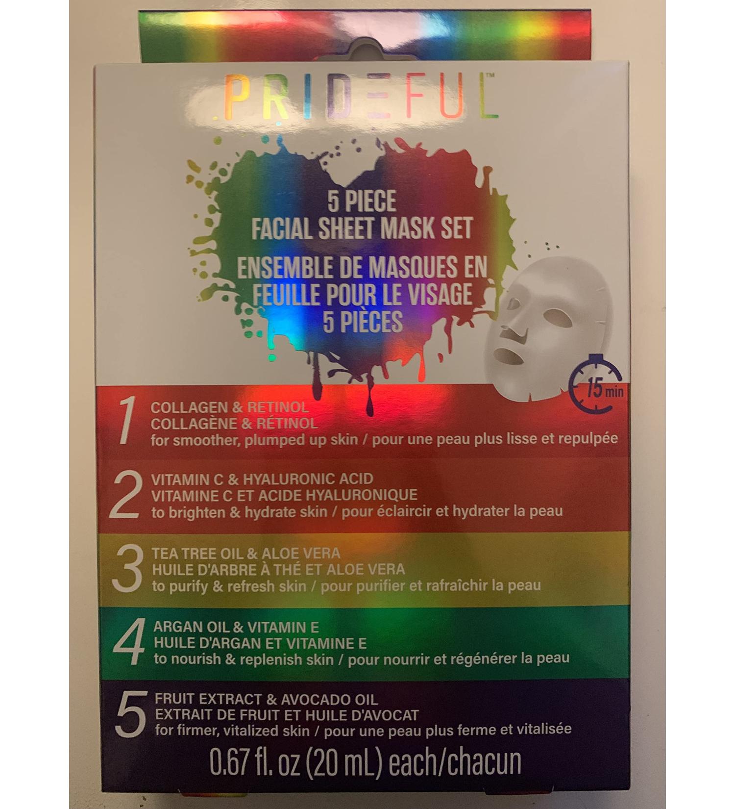 Prideful 5 Piece Facial Sheet Mask Set
