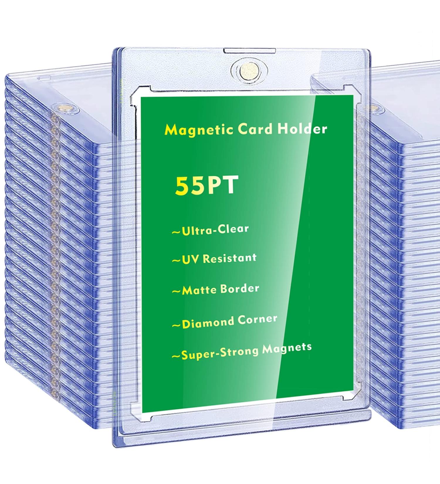 6 Pack Magnetic Trading Card Holder Case - 55pt Hard Case UV Resistant - Clear Viewing for Sports Cards & Collectors - Buy Online on GoSupps.com