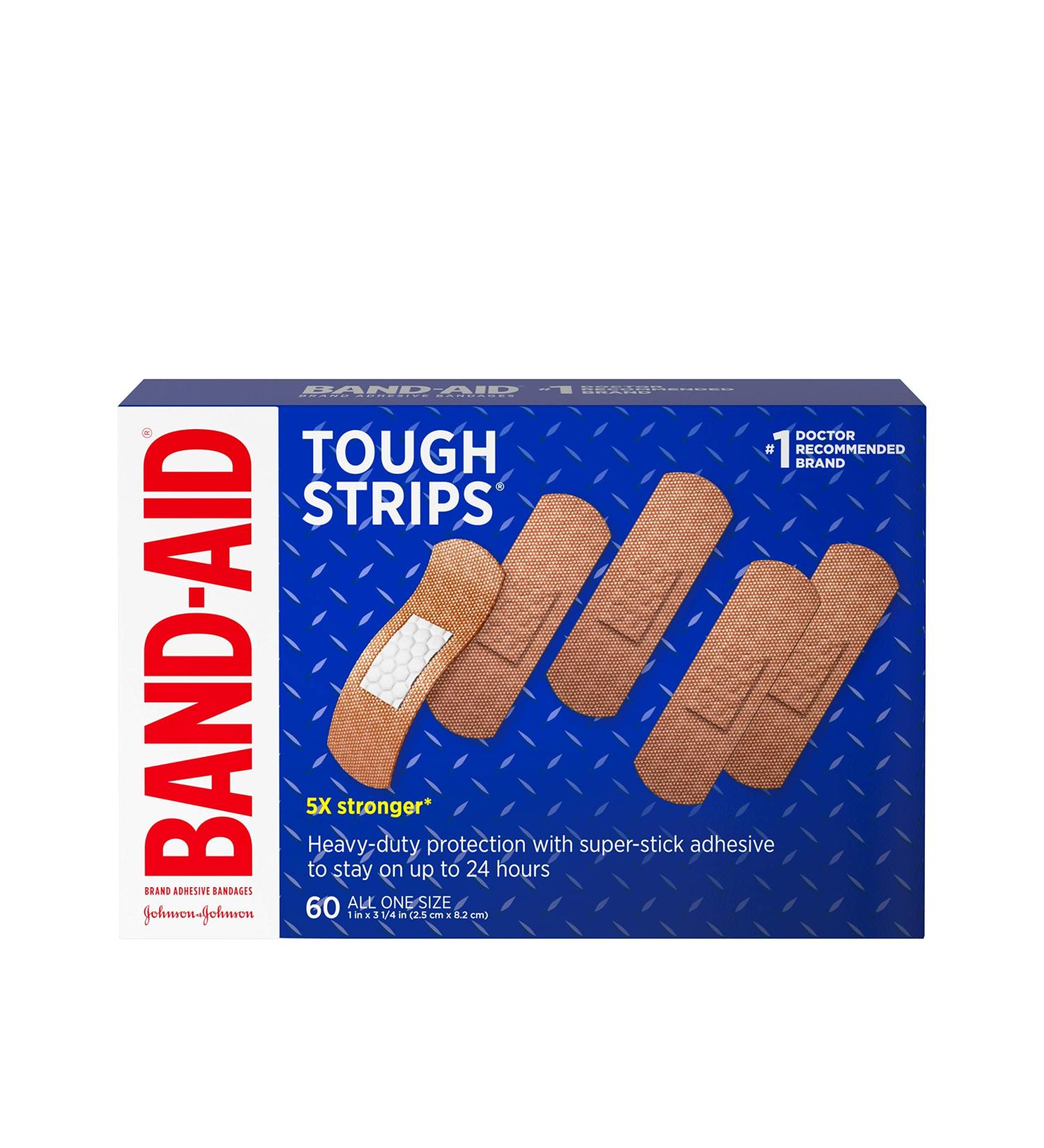 Band-Aid Tough Strips Adhesive Bandages - Durable Protection for Minor Cuts and Scrapes - 60 ct - Buy Online on GoSupps.com