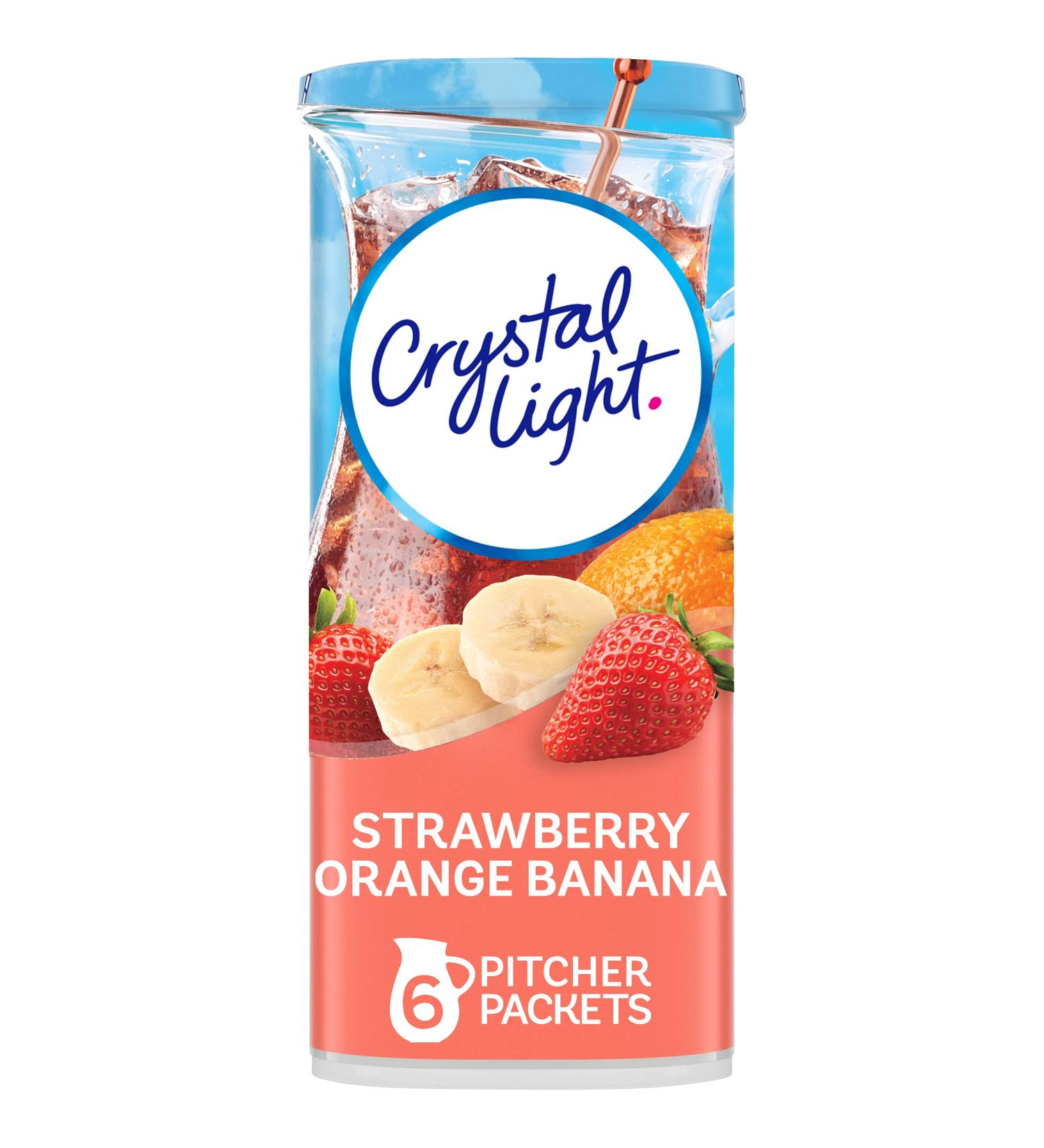 Crystal Light Sugar-Free Strawberry Orange Banana Low Calories Powdered Drink Mix 72 Count Pitcher Packets - Buy Online on GoSupps.com