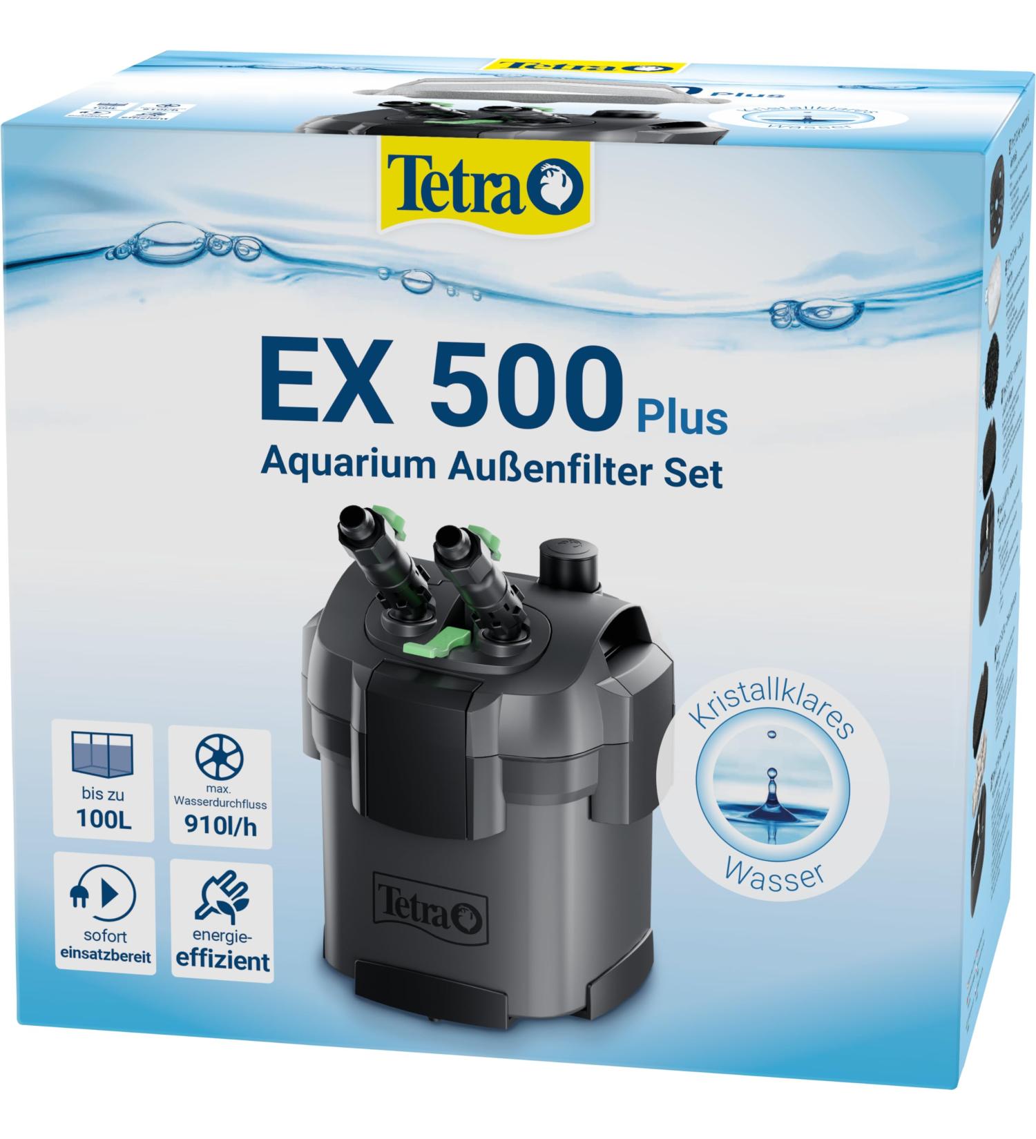 Tetra Aquarium External Filter EX 500 Plus - Powerful Filter for Aquariums Up to 100L | Crystal Clear Water for Fish - Buy Online on GoSupps.com