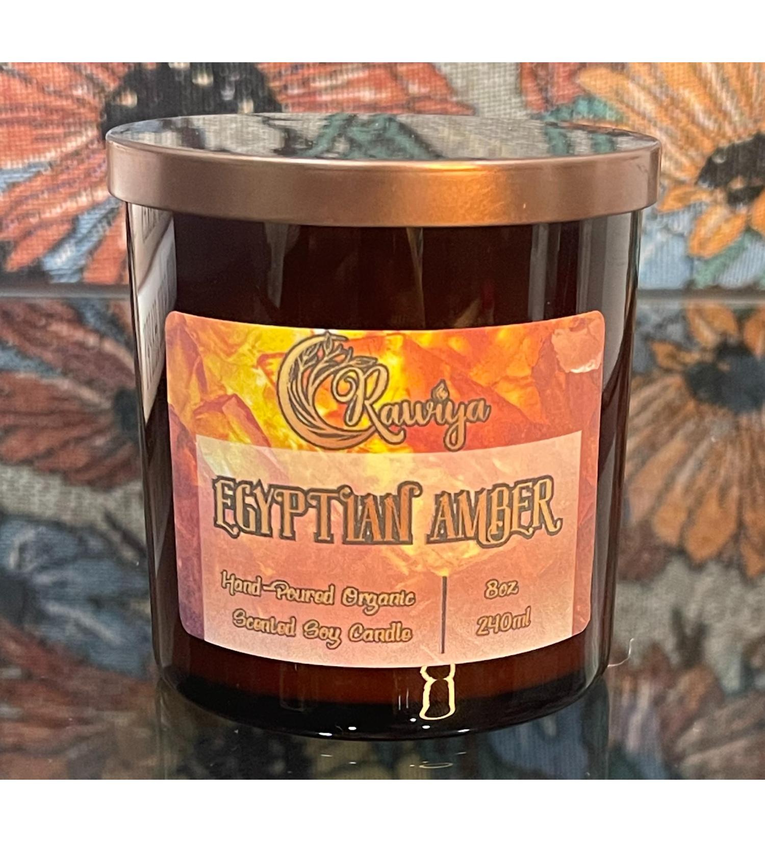 Egyptian Amber Scented Candle | 8oz Hand-Poured | 50-60+ Hour Burn Time | Aromatherapy for Home & Office | Promotes Peace & Calmness - Buy Online on GoSupps.com