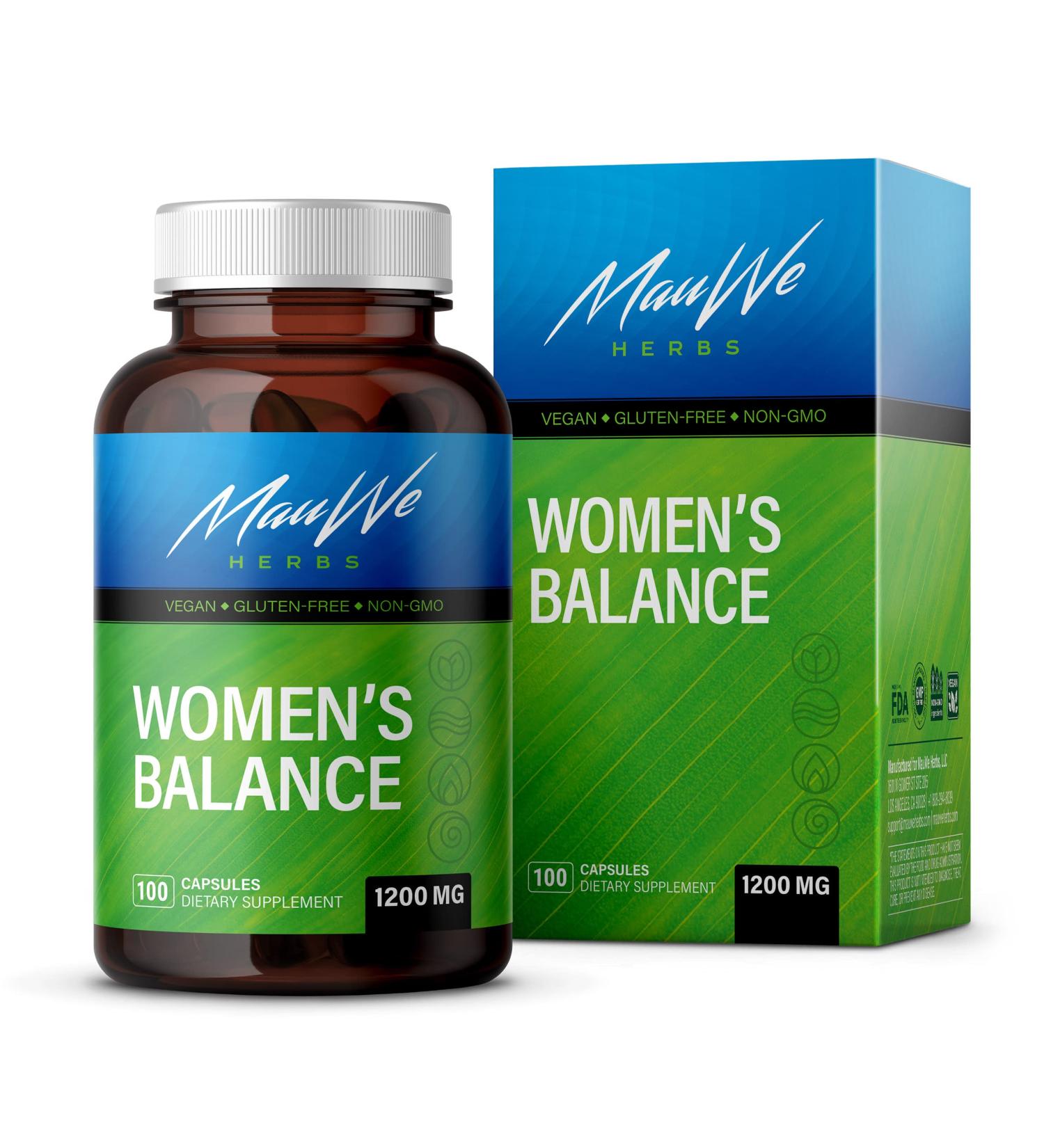 Womens Balance Herbal Supplement - Mood Enhancer & Menopause Support - 100 Capsules - Buy Online on GoSupps.com