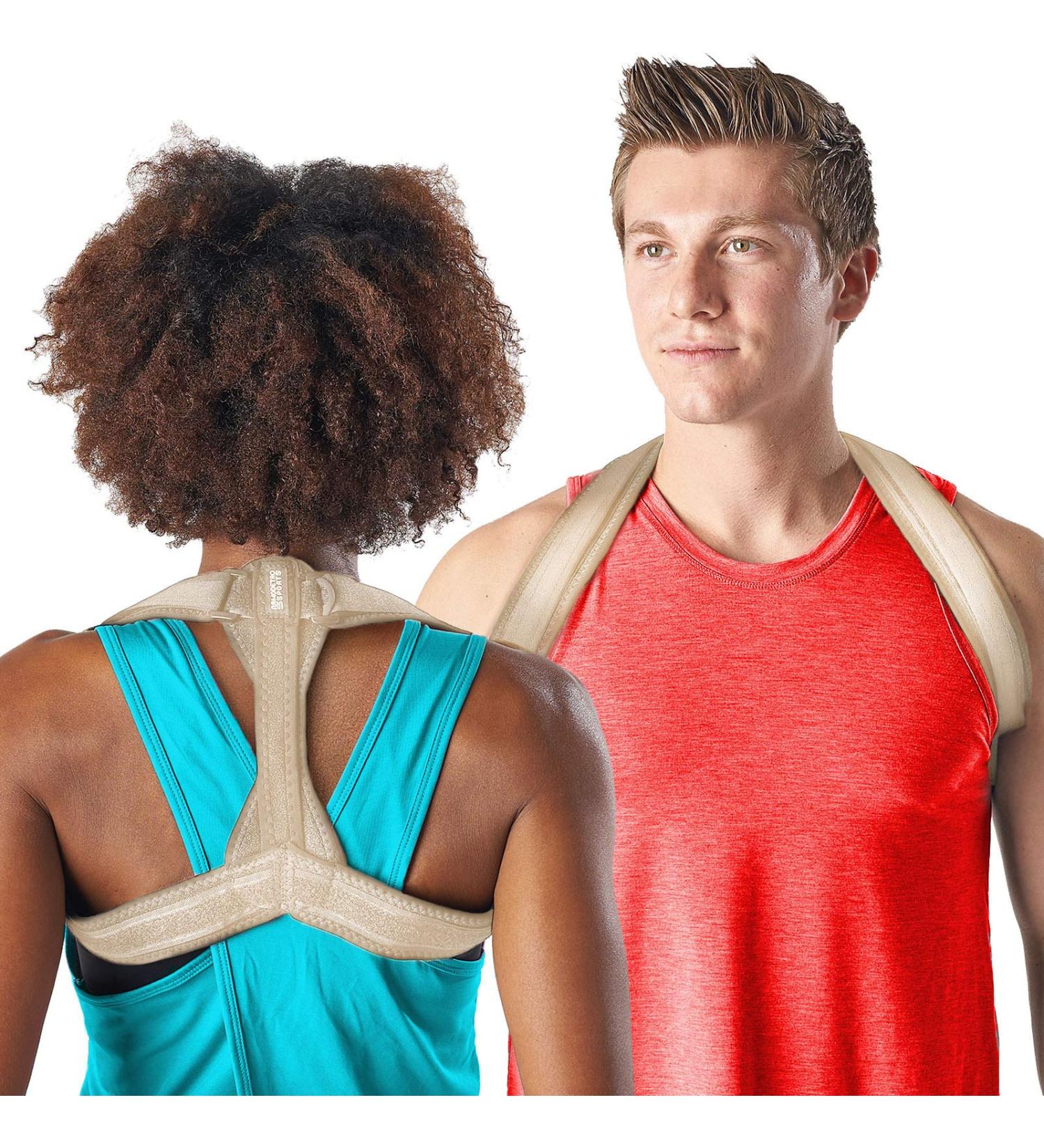 Modetro Sports Back Brace Posture Corrector - Small Upper Back Support for Men and Women - Shoulder and Spine Support - Nude, S (Pack of 1) - Buy Online on GoSupps.com