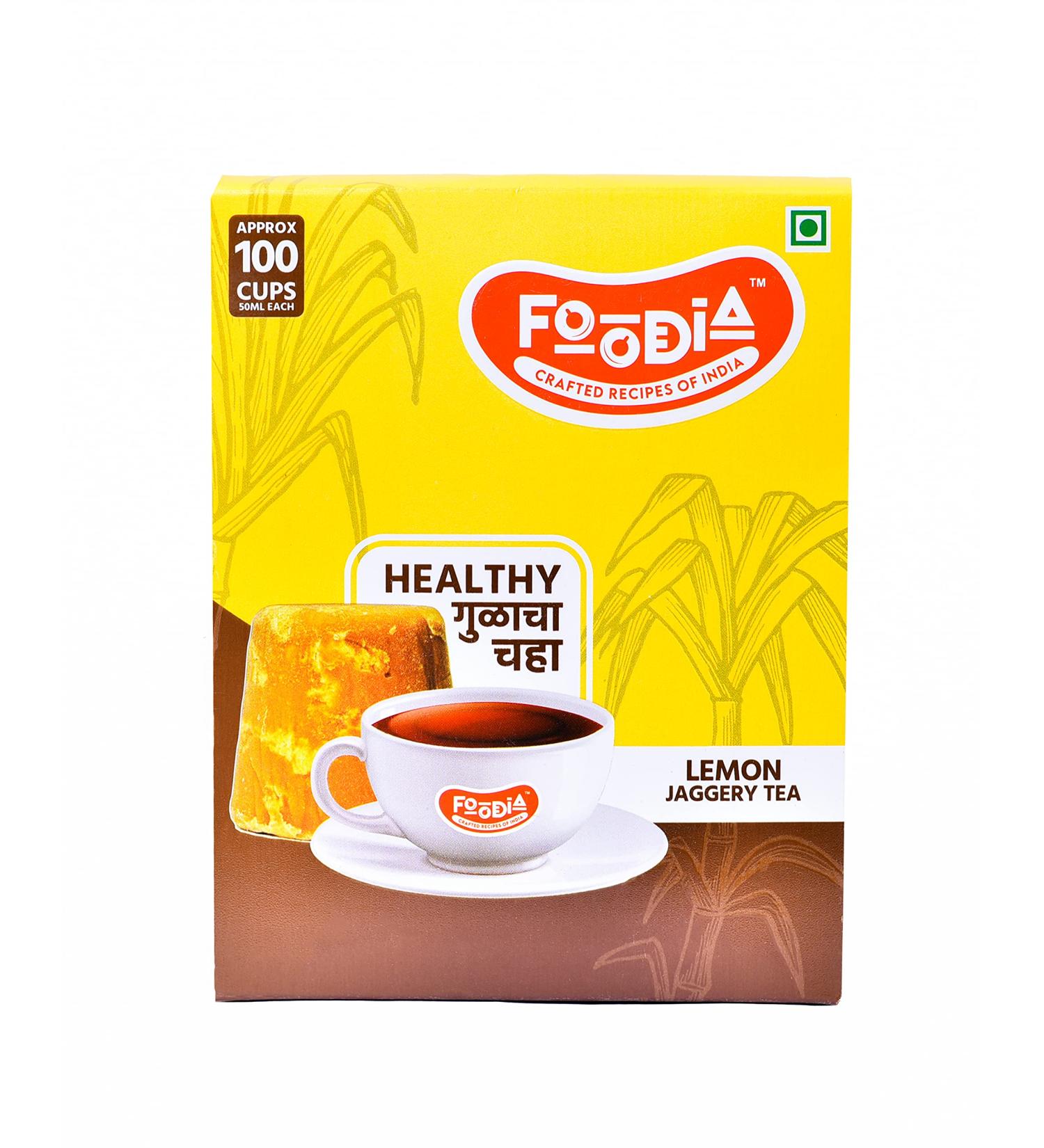 FOODIA Jaggery Lemon Tea (440gm) - Buy Online on GoSupps.com