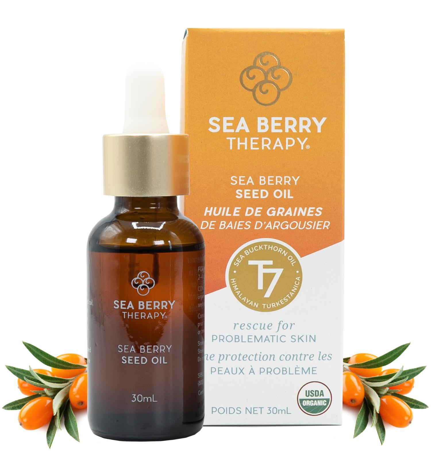 Sea Berry Therapy Premium Himalayan Sea Buckthorn Seed Oil USDA Organic (30ml) Amazing for Sensitive Skin Breakouts & Irritation 30 ml (Pack of 1) - Buy Online on GoSupps.com