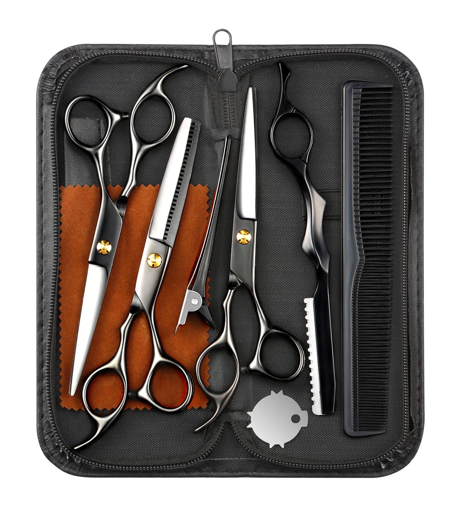 Wenshall Professional Barber Hair Scissor - Stainless Steel Hair Cutting Shears for Men, Women, Children & Adults - Salon Quality (6.5 inch, Black) - Buy Online on GoSupps.com