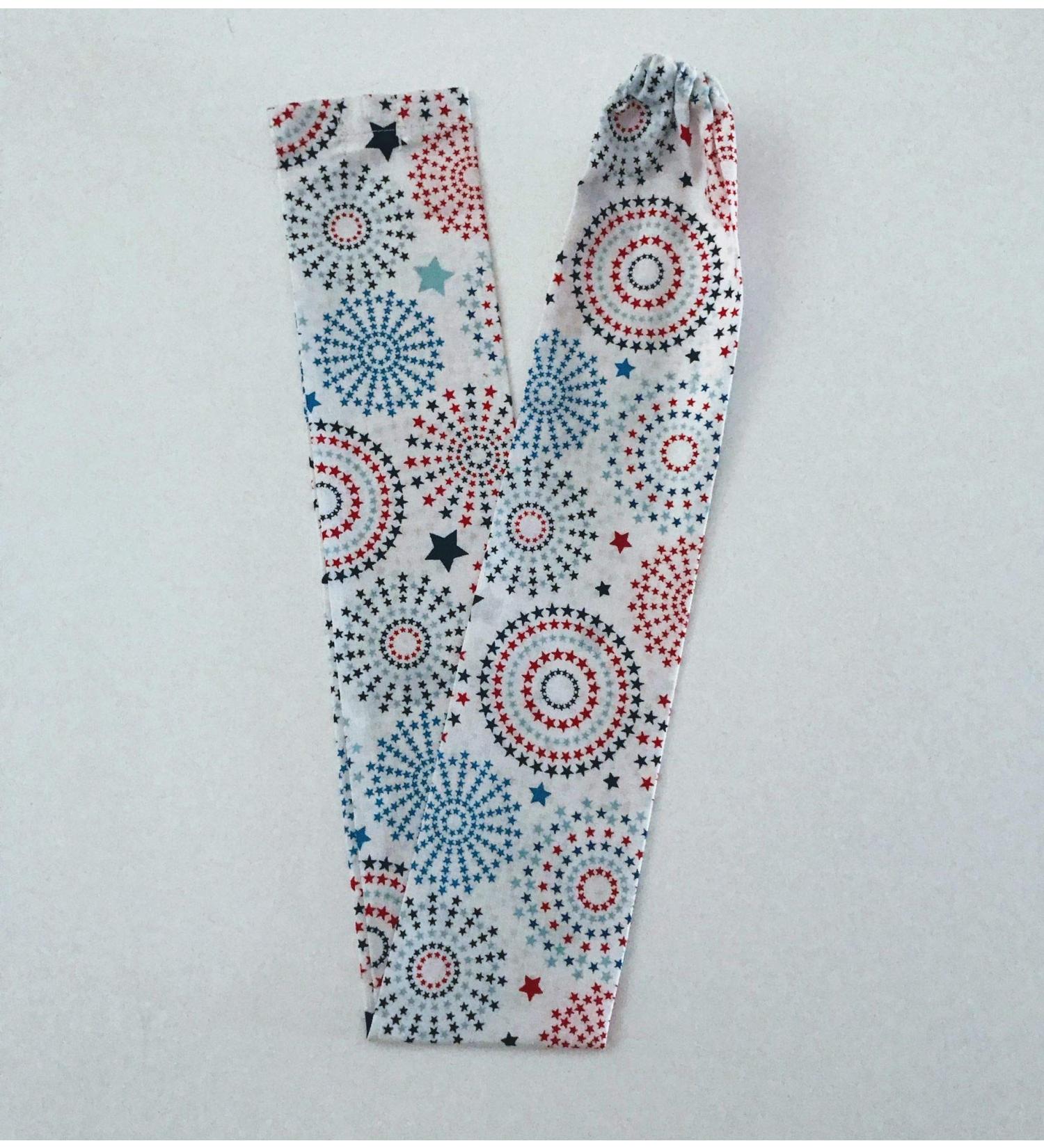 Stethoscope Covers Handmade Variety Patterns Colors 100% Cotton Scrunchie (All American Fireworks)