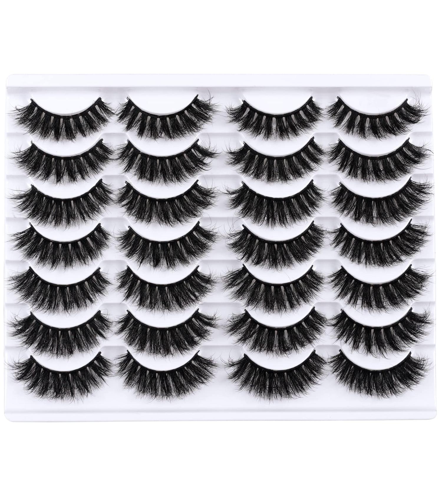Shop 8D Fluffy False Eyelashes - Wispy Faux Mink Cat Eye Lashes | 14 Pairs Lightweight Fake Lashes for Stunning Look - Buy Online on GoSupps.com