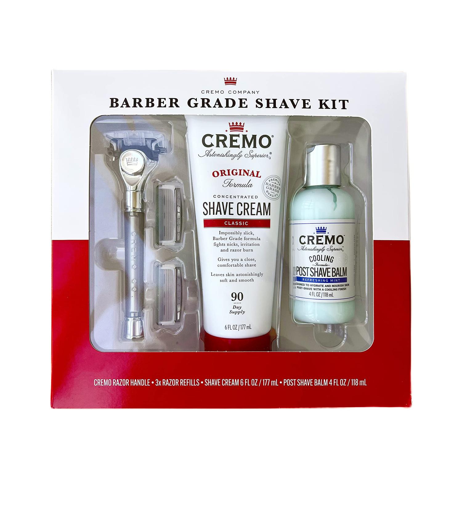 Cremo Barber Grade Shave Kit White - Premium Shaving Essentials for a Close Comfortable Shave | International Shipping Available - Buy Online on GoSupps.com