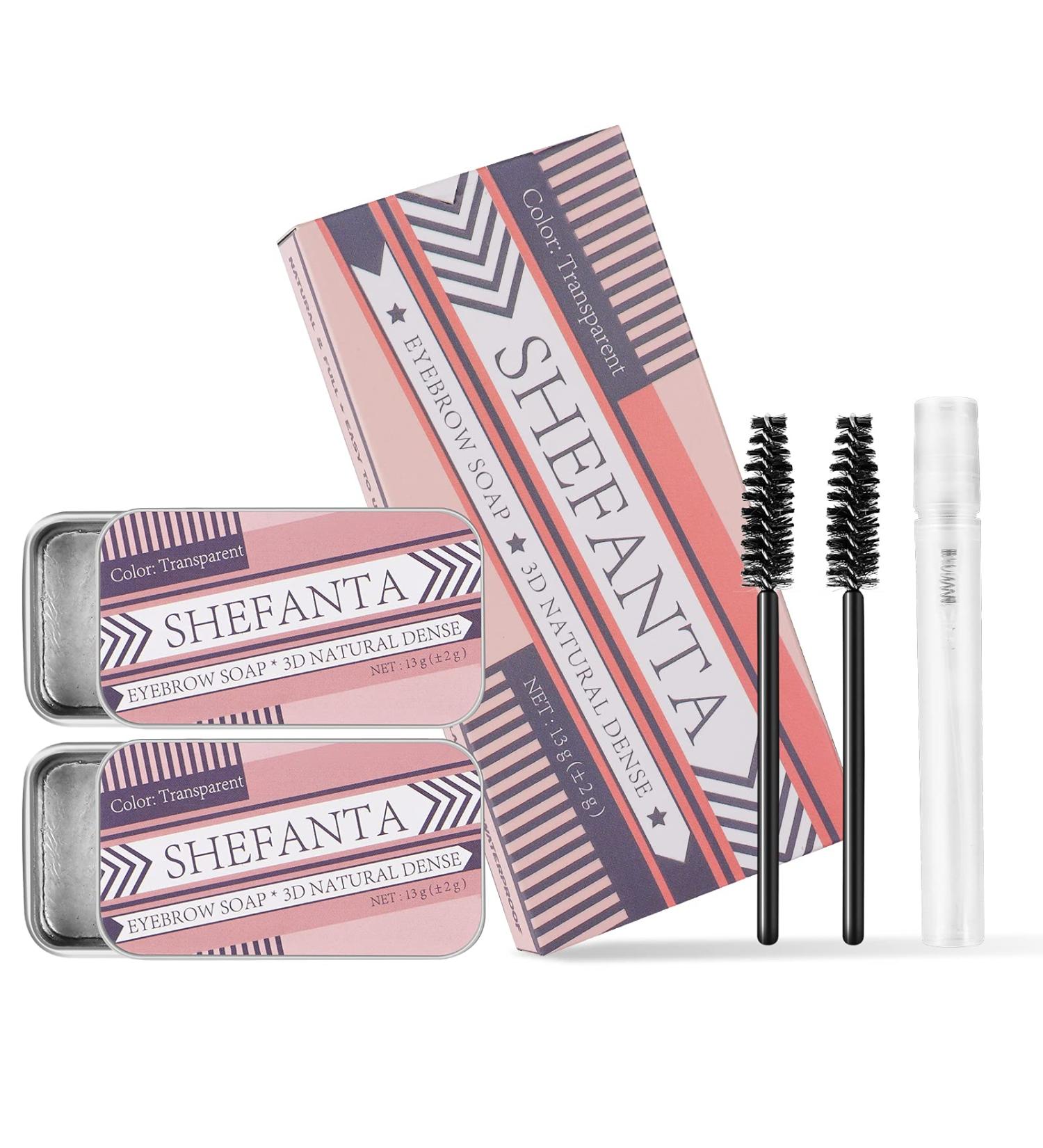 SHEFANTA Eyebrow Soap & Wax Shaping Kit for Long-lasting 3D Feathery Brows - Waterproof Makeup Balm with Brushes - Natural Eyebrows Styling - Buy Online on GoSupps.com