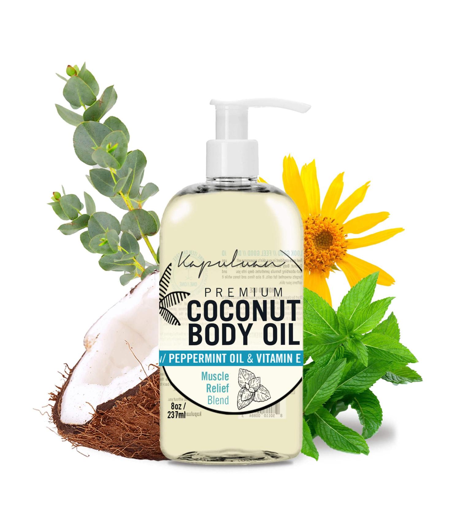Massage Body Oil for Muscle Relief - Arnica Peppermint & Rosemary | 8oz Pain Relief & Full Body Massage - Buy Online on GoSupps.com