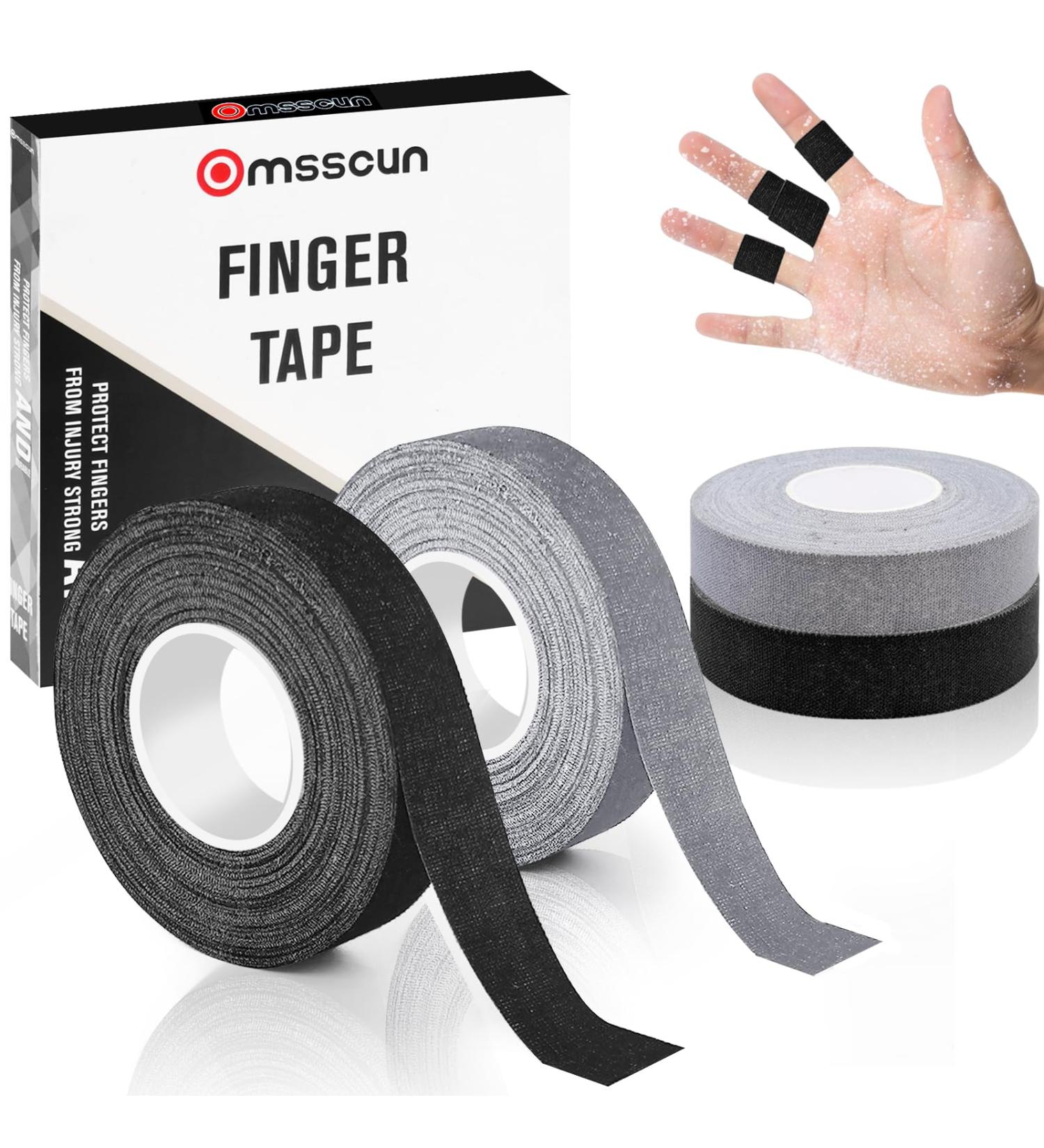 OMSSCUN 4 Roll Finger Tape - 1.5cm Climbing & Sports Tape for Bouldering Basketball & More (Black + Gray) - International Shipping Available - Buy Online on GoSupps.com