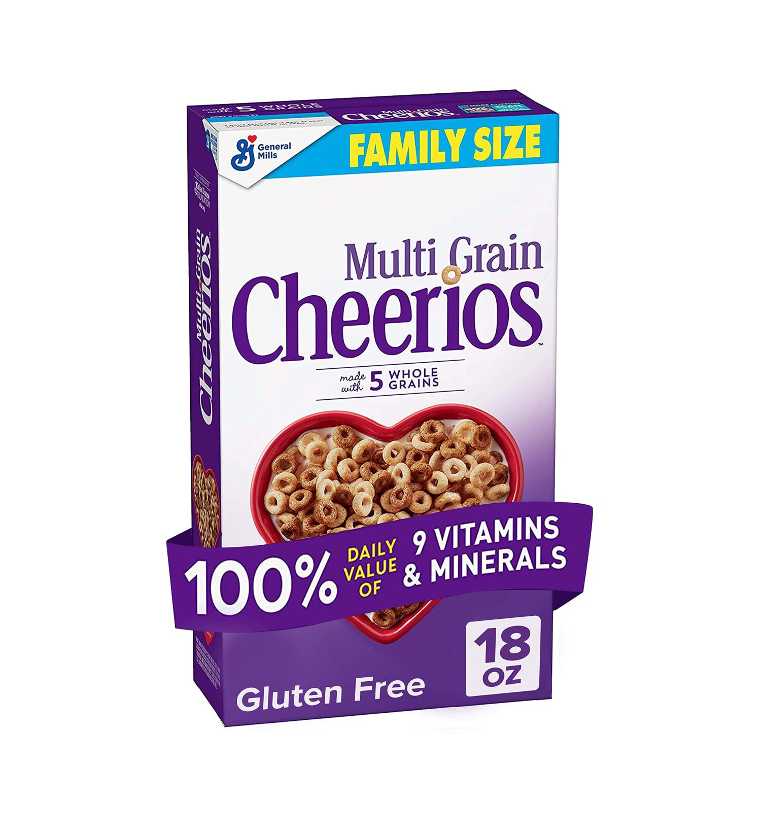 Multi Grain Cheerios Breakfast Cereal Gluten Free Whole Grain Oats 18 oz - Buy Online on GoSupps.com