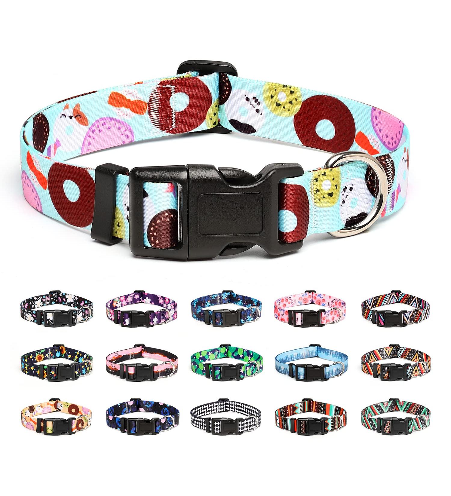 Mercano Adjustable Dog Collar - Soft Nylon Comfort & Stylish Pattern for Small to Medium Dogs & Cats (M Cookie Blue) - Buy Online on GoSupps.com