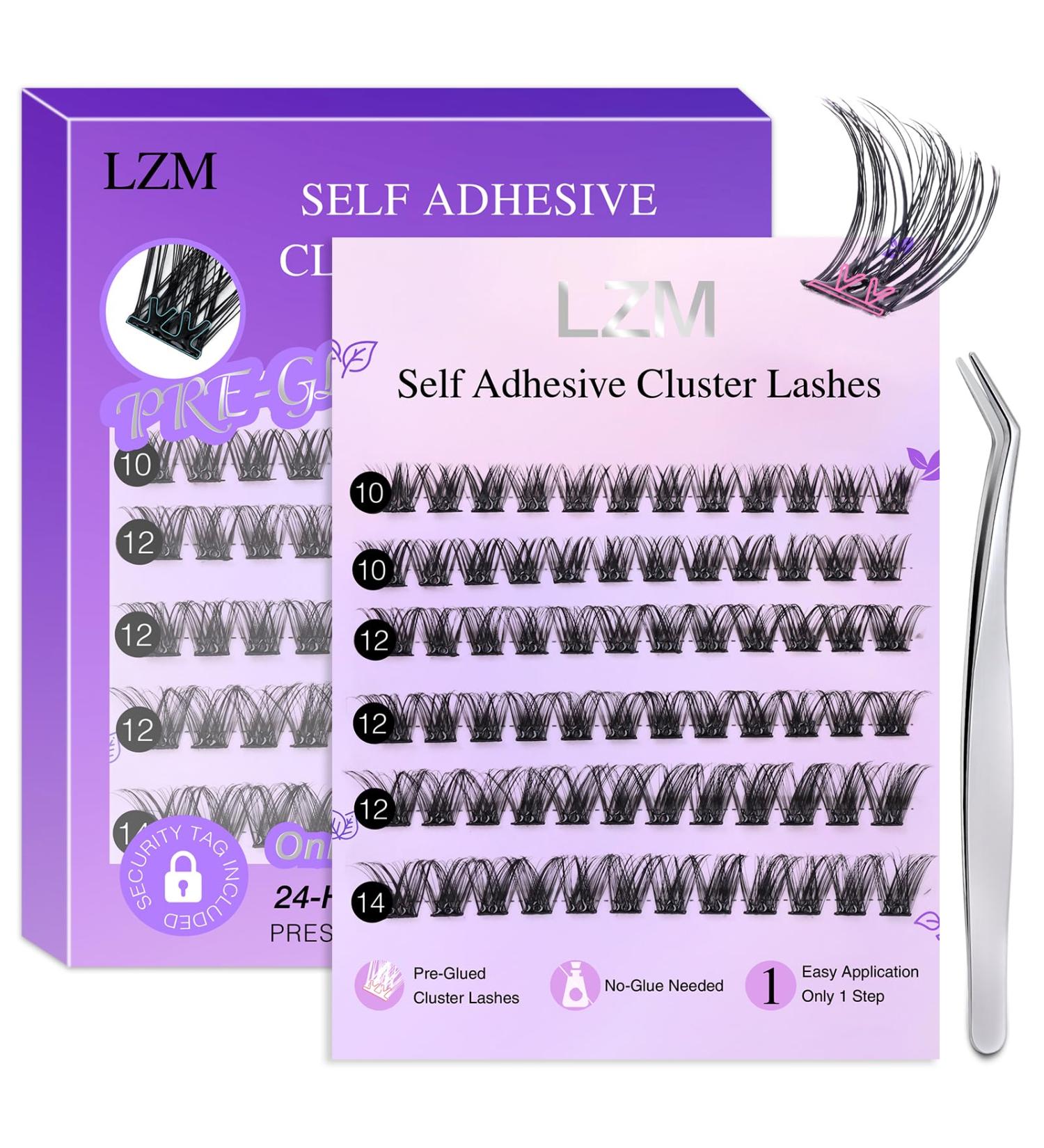 Self Adhesive Eyelashes - Pre-Glued D Curl 10-14mm Volume Lashes | Individual Lash Extension Kit with Tweezers - Shop Now - Buy Online on GoSupps.com