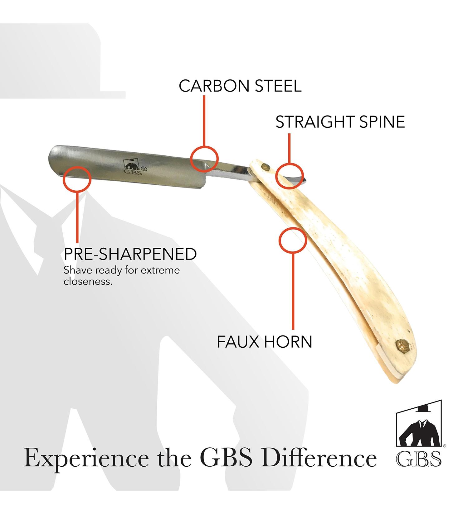 G.B.S Straight Blade Horn Ivory Razor | Carbon Steel | Effortless Glide - International Shipping Available - Buy Online on GoSupps.com