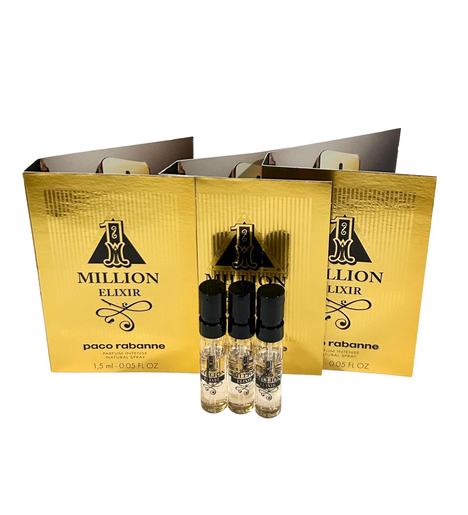 Paco Rabanne 1 MILLION ELIXIR Intense Perfume MEN spray vial perfume 1.5 ml / 0.05 fl oz - Set of 3 - Buy Online on GoSupps.com