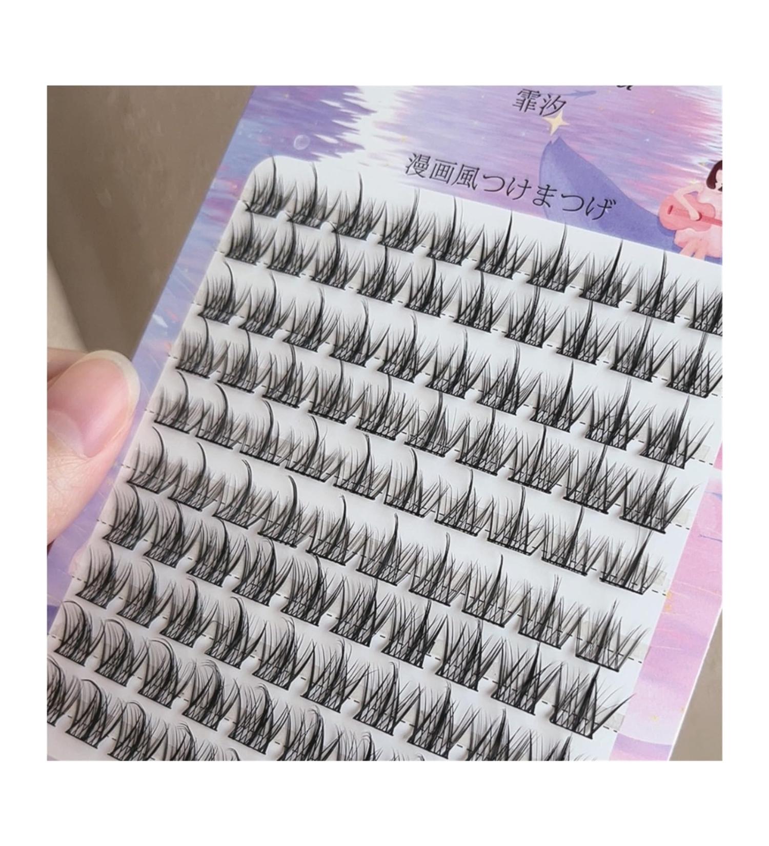 Buy Soft & Fluffy Thick False Eyelashes | Natural Anime Style | 10 Rows Large Capacity | Little Evil MO - Beauty Decoration for Women - Buy Online on GoSupps.com
