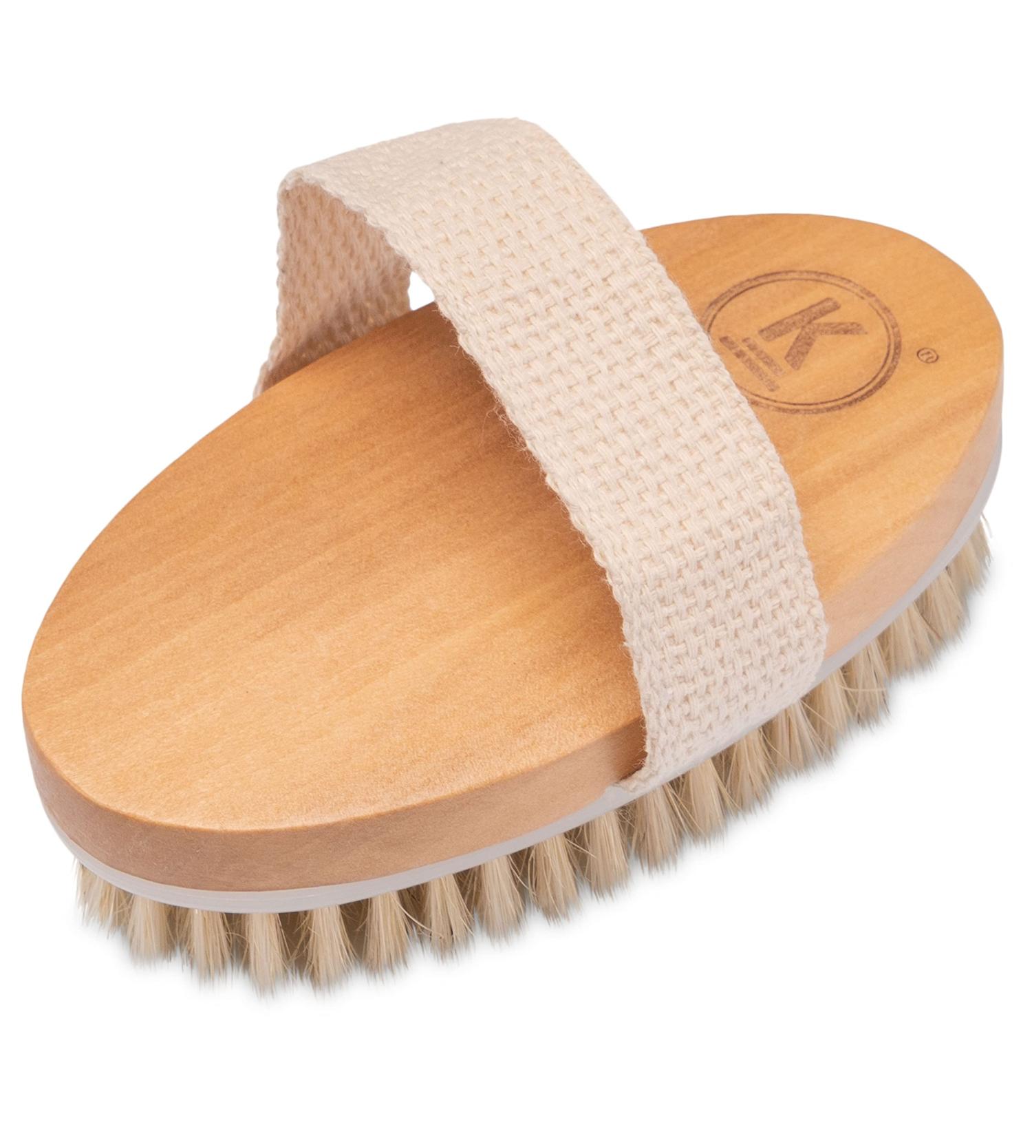 K-Pro Dry Brush Body Brush - Natural Bristles for Cellulite | Eco-Friendly Wooden Body Scrub Tool - Buy Online on GoSupps.com