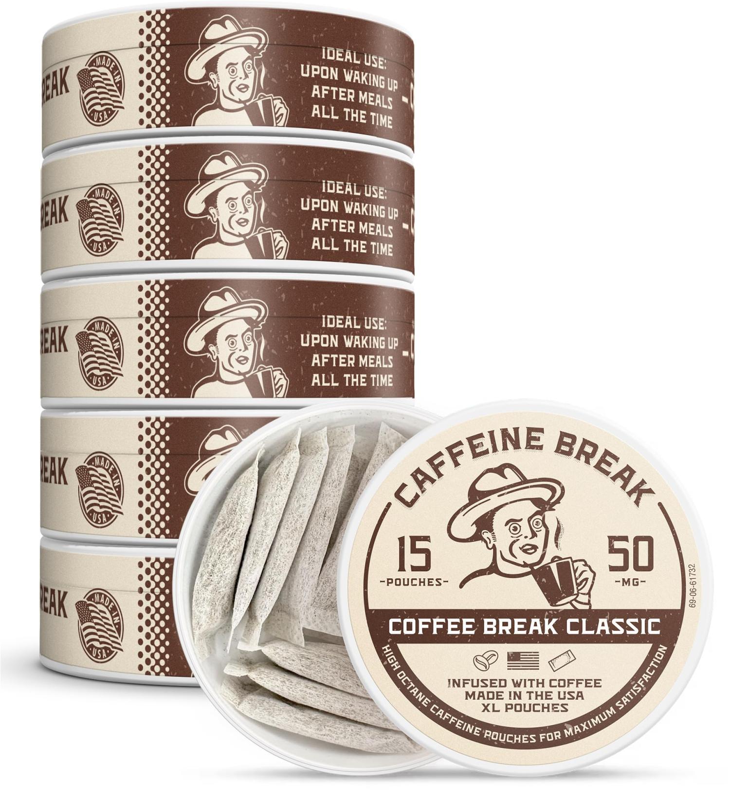 ALP Supply Co - Coffee Break Caffeine Pouches - Smooth Coffee Flavor - Clean Bold Energy Anytime - Made in USA - 50mg Caffeine Each - 15 Pouches - Buy Online on GoSupps.com