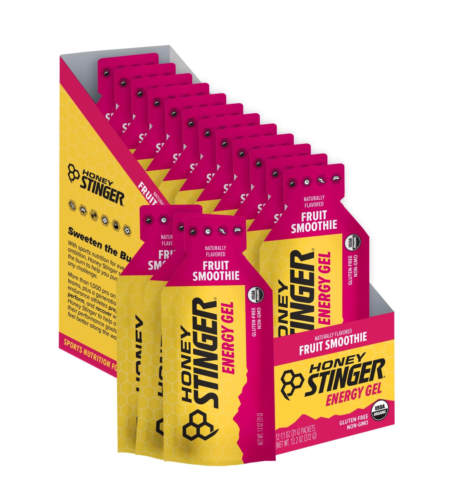 Honey Stinger Organic Fruit Smoothie Energy Gel Gluten Free & Caffeine Free for Exercise Running and Performance Sports Nutrition for Home & Gym Pre and Mid Workout 12 Pack 13.2 Ounce Fruit Smoothie 1.1 Ounce (Pack o  - Buy Online on GoSupps.com