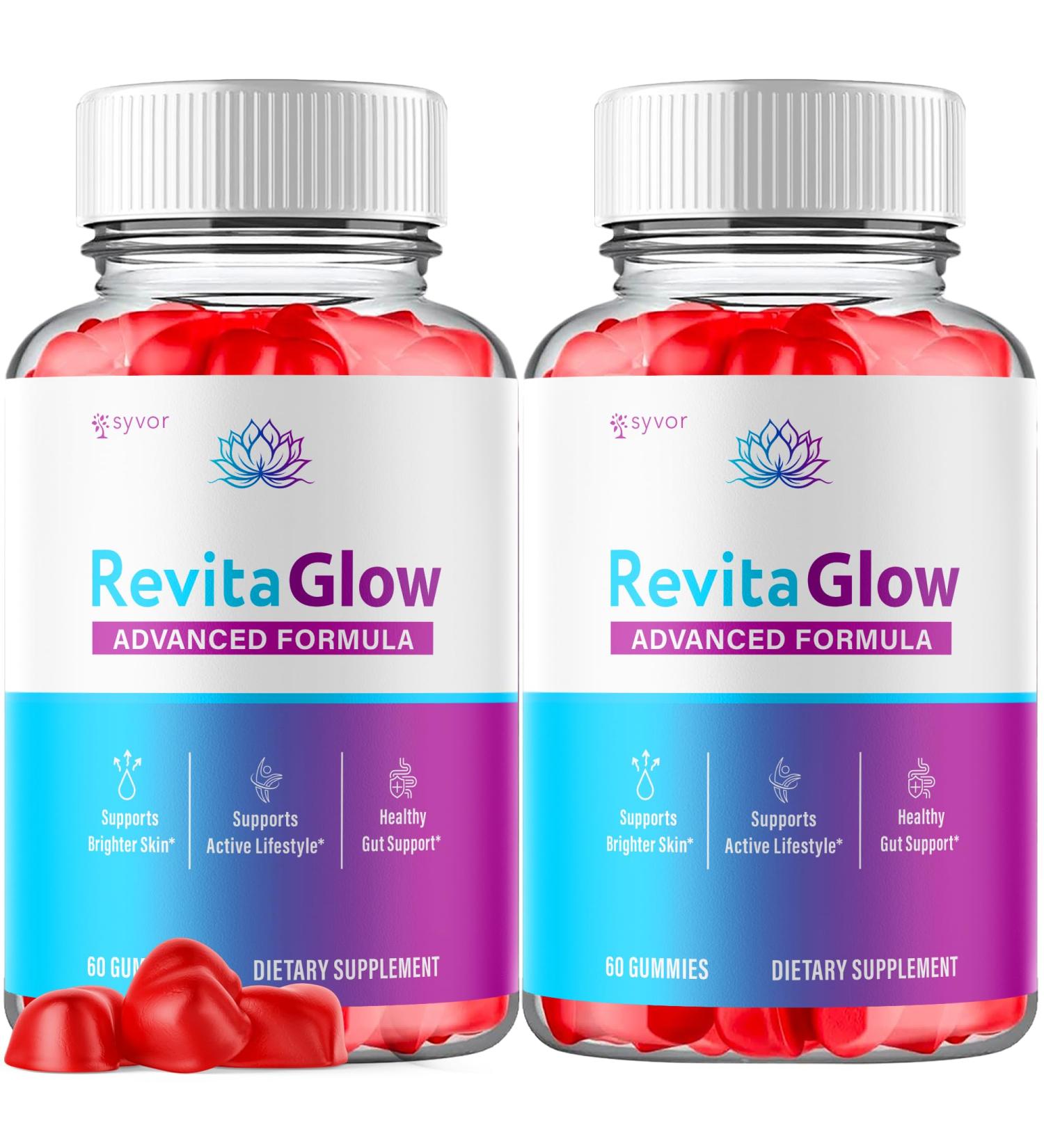 (2 Pack) RevitaGlow Gummies Official Revita Glow Gummys with Apple Cider Vinegar Advanced Skin Health Support Supplement with Premium Beauty Vitamins Revitaglow Women's Health (120 Gummies) - Buy Online on GoSupps.com