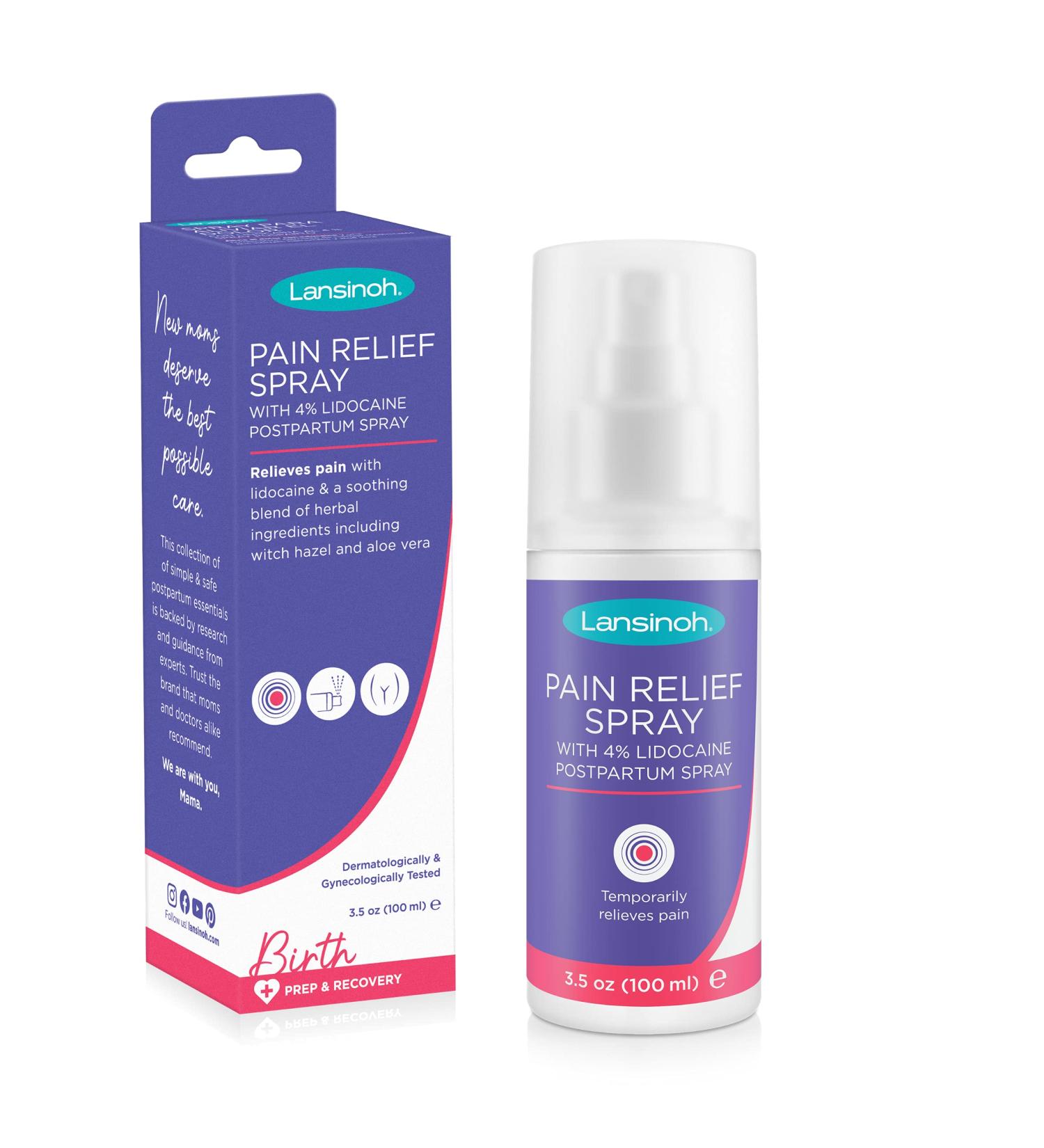 Lansinoh 4% Lidocaine Postpartum Spray 3.5 Fl Oz - Soothing Relief for New Moms - Buy Online on GoSupps.com
