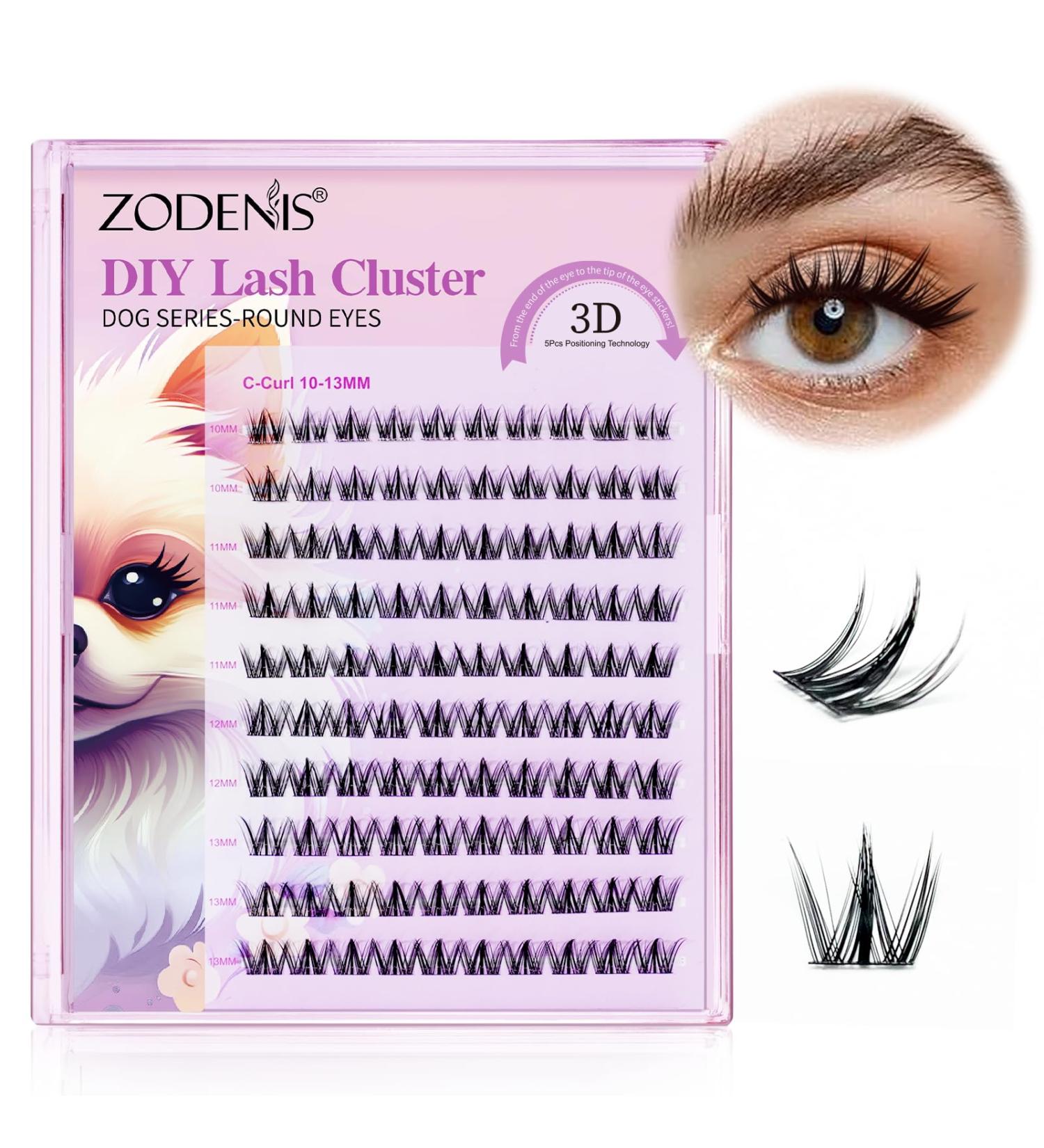 DIY Lash Extension Kit - Natural Look C Curl Cluster Lashes | 100PCS Dog Series 10-13mm Wispy False Eyelashes - Buy Online on GoSupps.com