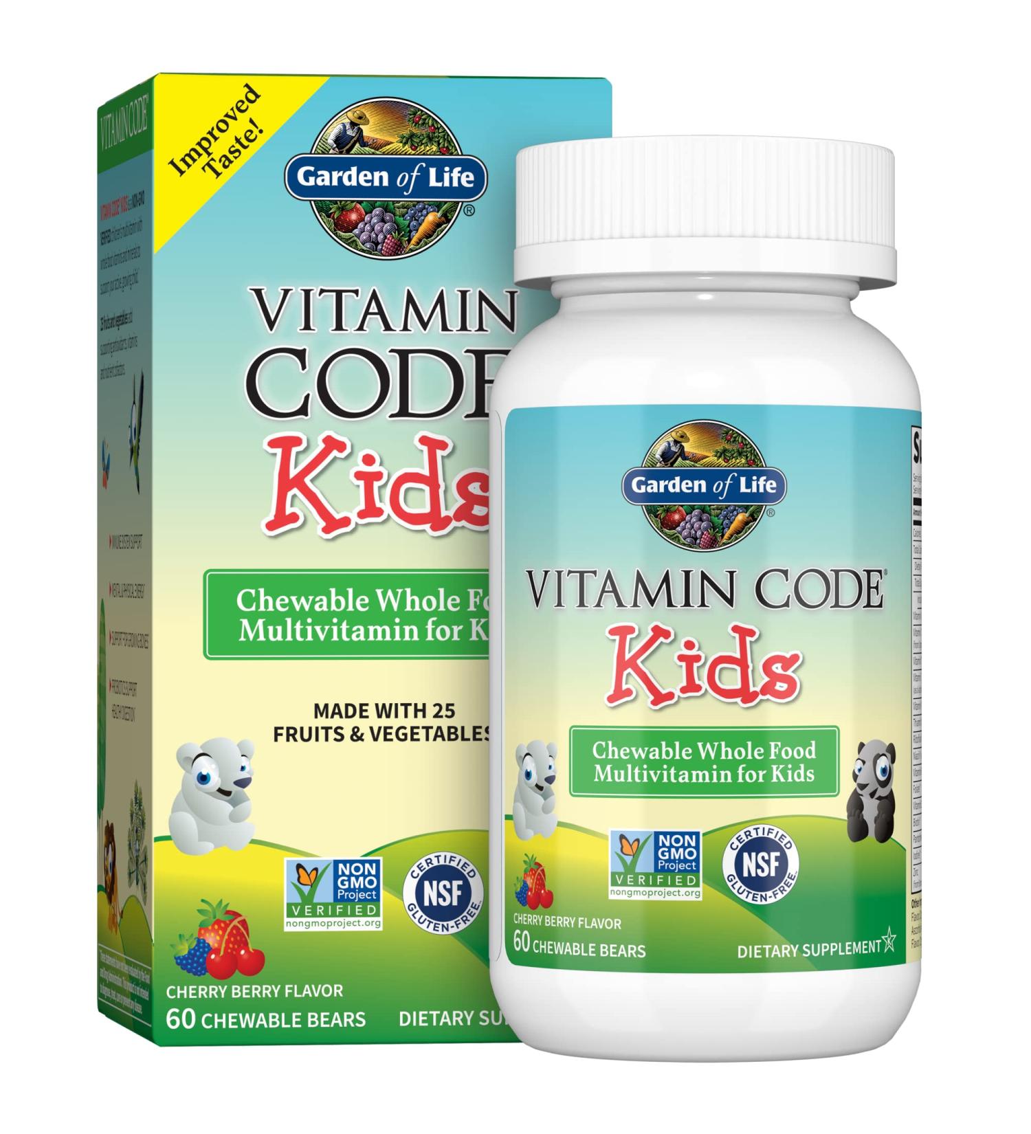 Garden of Life Vitamin Code Kids Chewable Multivitamin - Cherry Berry 60 Bears - Buy Online on GoSupps.com