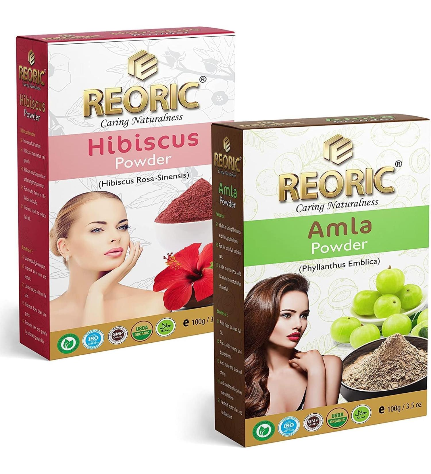  QURA URA Amla Powder and Hibiscus Powder for Hair | Amla Powder | Hibiscus Powder for Hair Growth | Rosa Sinensis | Gudhal Ka Powder for Face | Amla Powder for Hair - Buy Online on GoSupps.com