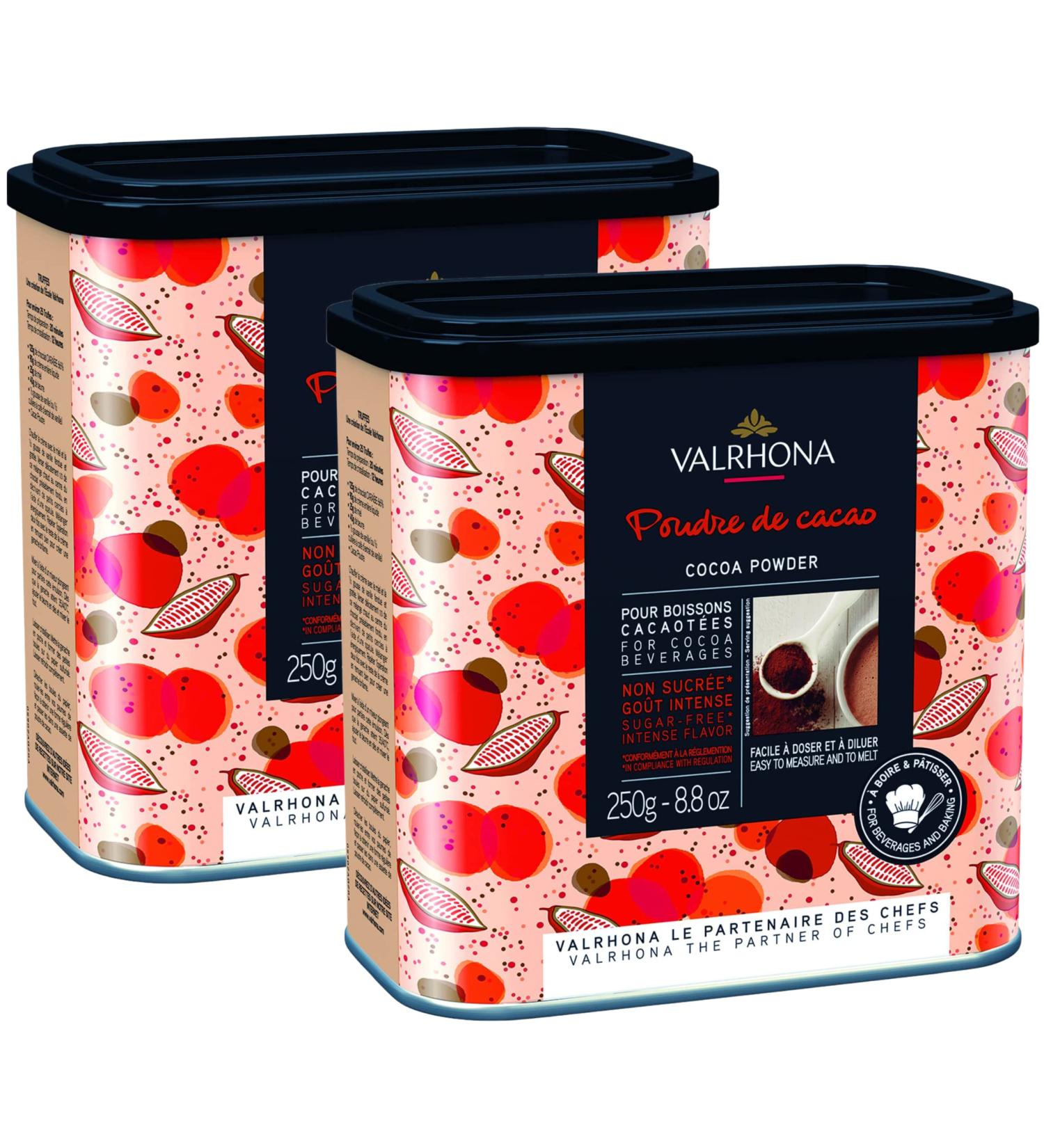 Valrhona 100% Pure Cocoa Powder 8.8oz (Pack of 2) - Premium Quality - Buy Online on GoSupps.com