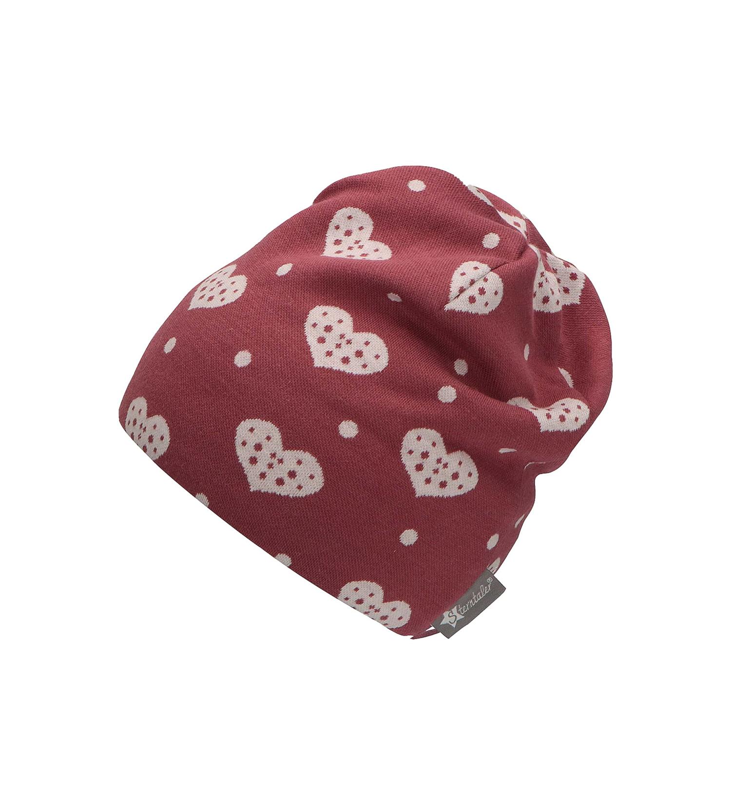 Buy Sterntaler Baby Girls Beanie - Slouch Hat with Heart Design Cotton Fleece Lining in Blackberry Pink - Perfect for Kids - Buy Online on GoSupps.com