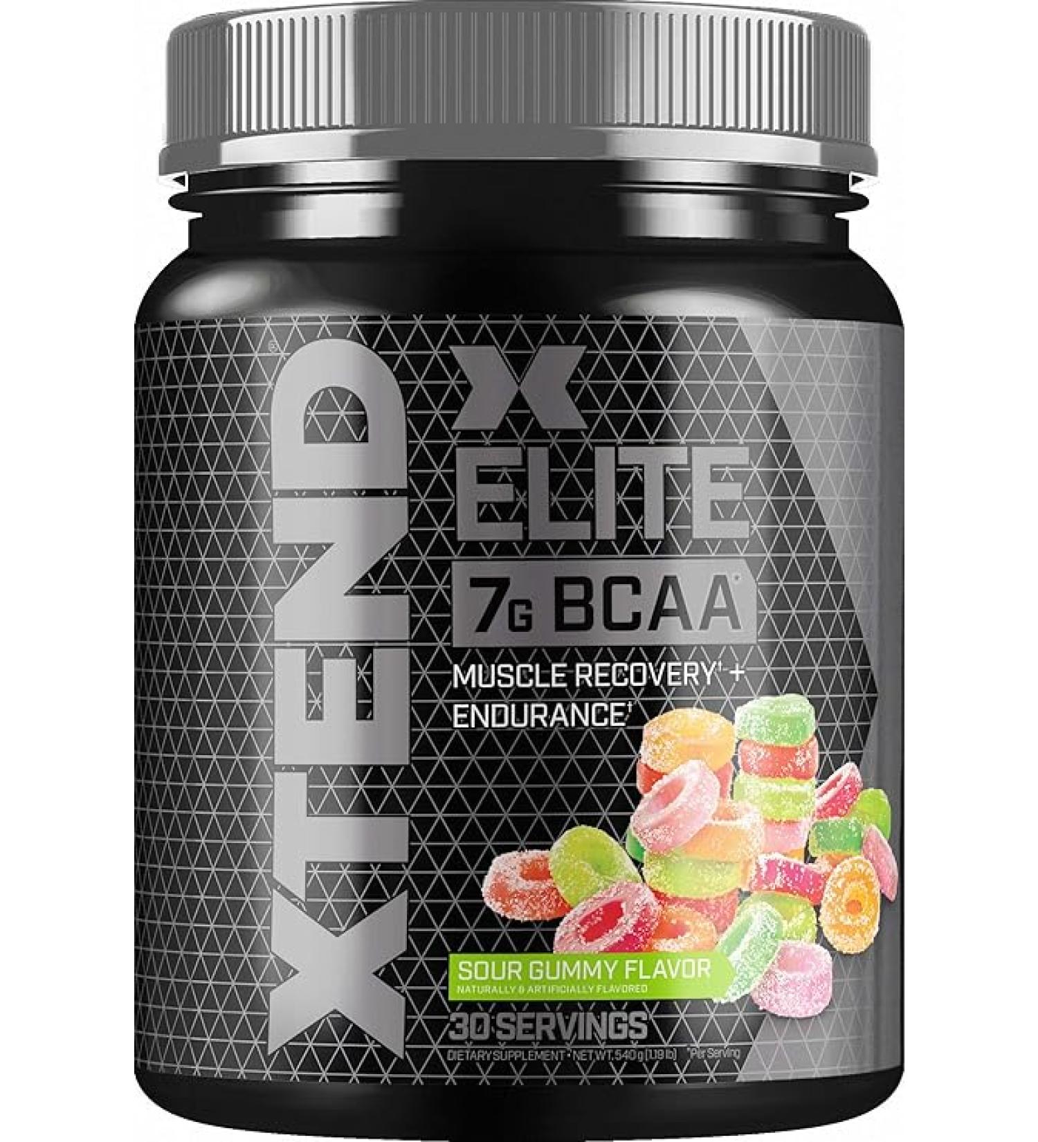 XTEND Elite BCAA Powder Sour Gummy | Sugar Free Post Workout Muscle Recovery Drink with Amino Acids | 7g BCAAs for Men & Women| 30 Servings - Buy Online on GoSupps.com