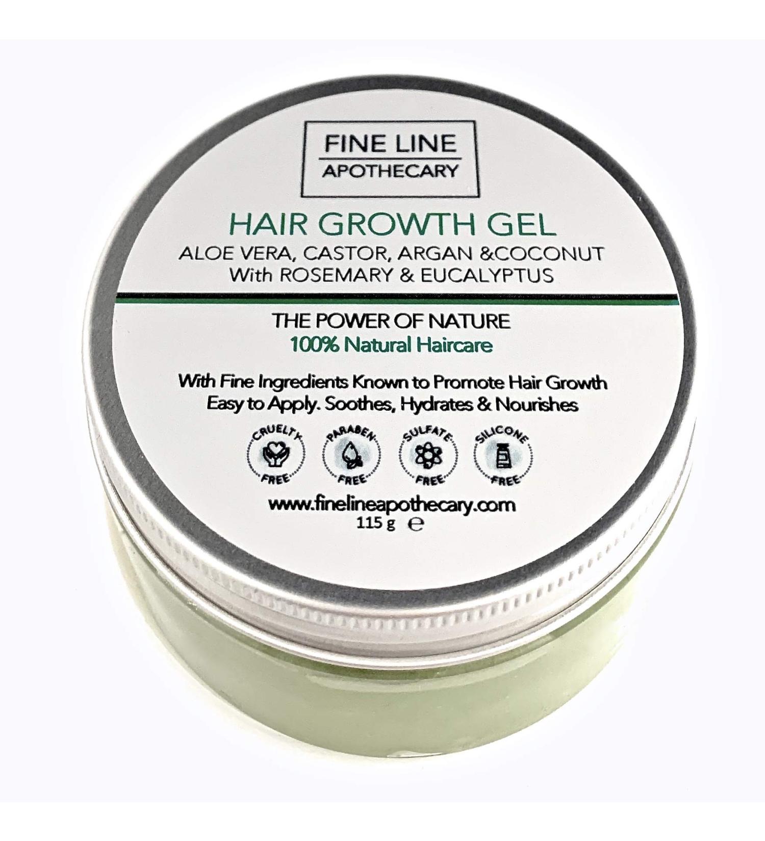 99% Natural HAIR GROWTH GEL - ALOE VERA CASTOR ARGAN COCONUT + ROSEMARY & EUCALYPTUS - 115g by Fine Line Apothecary. Dry Hair Growth and Nourishing Gel. Easy to Apply Non-Greasy. - Buy Online on GoSupps.com