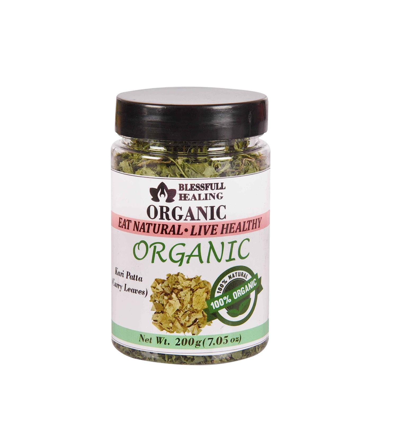 Blessfull Healing Organic Kari Patta (Curry Leaves) 200 Gram Airtight Container (Packing May Vary) 200 Gram 7.05 oz - Buy Online on GoSupps.com