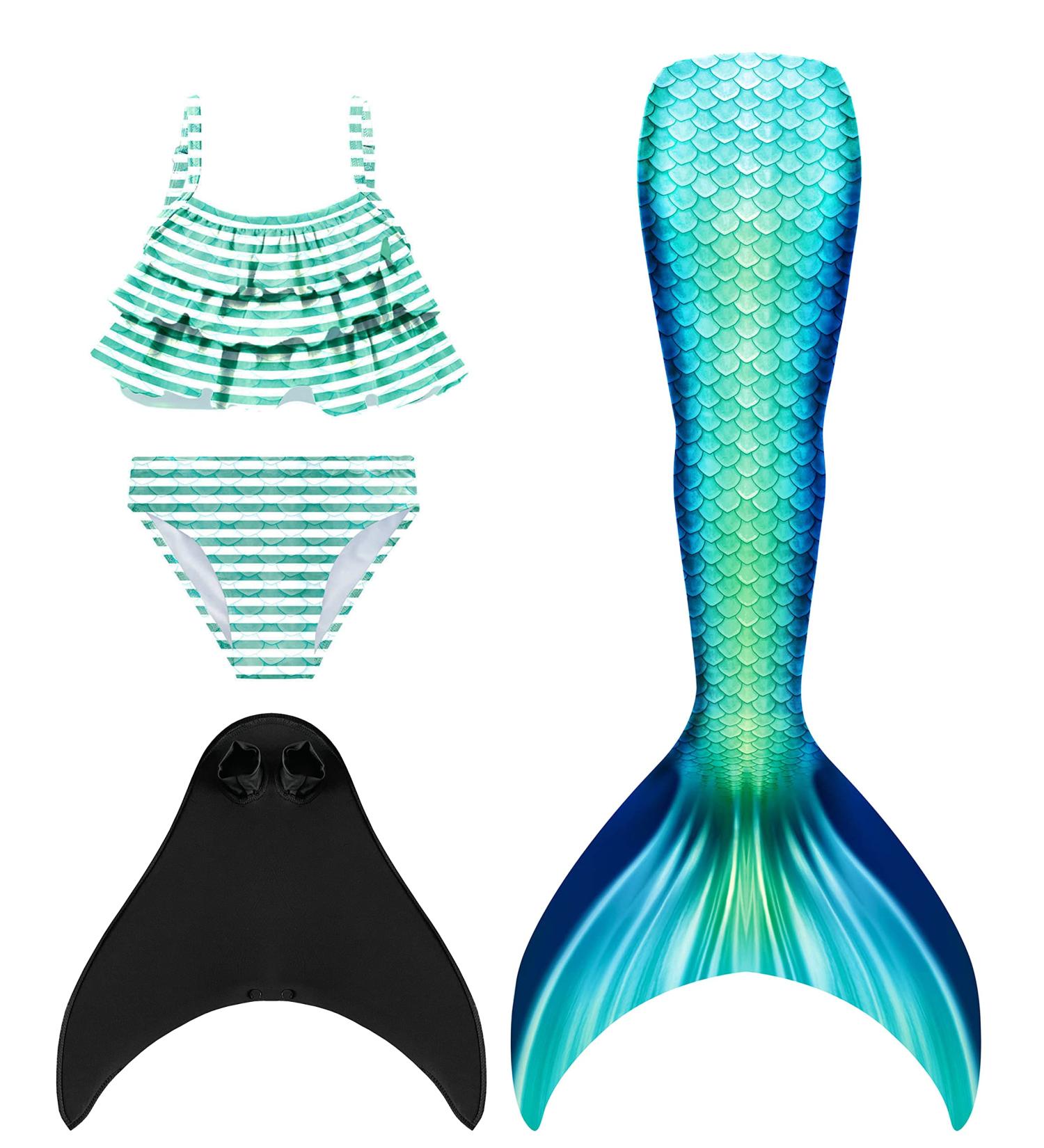 DNFUN Mermaid Tail for Girls | Cosplay Mermaid Fin for Kids | Swimming Mermaid Costume - 150 D05-bk - Buy Online on GoSupps.com