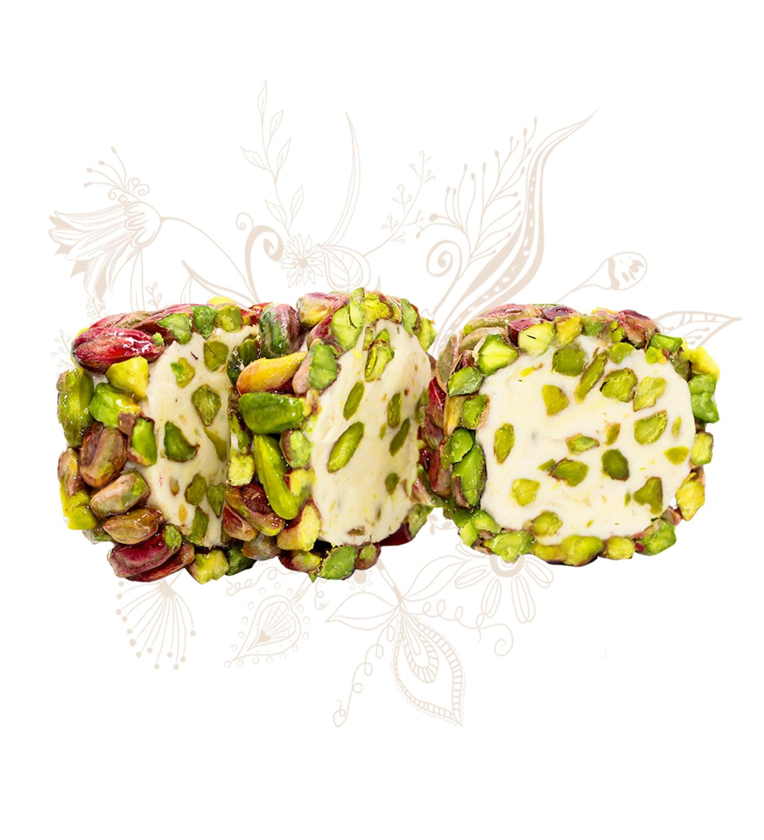 RAWDA Soft White Nougat with Pistachio Premium 1Kg 24 Pieces - Buy Online on GoSupps.com