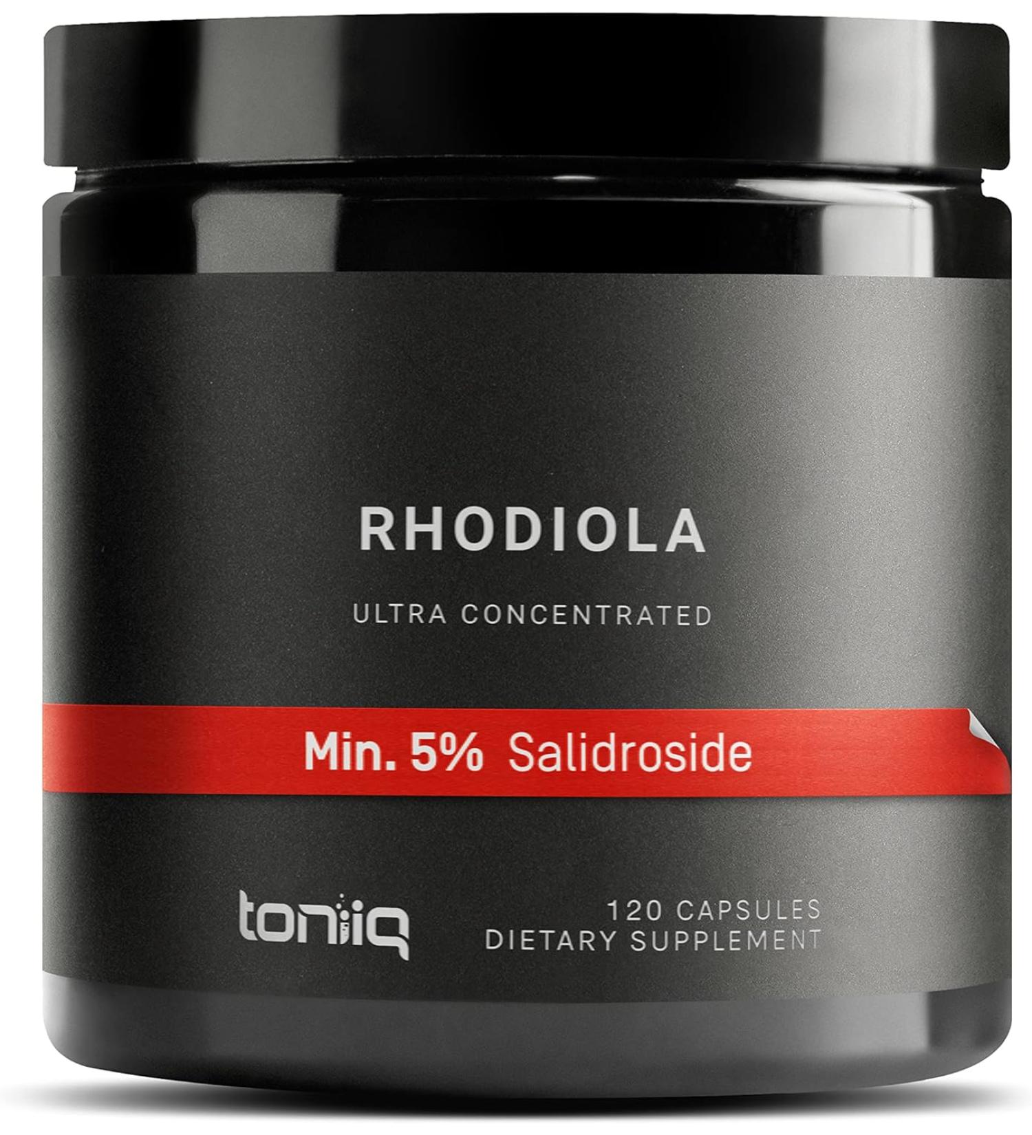 Toniiq Triple-Strength Rhodiola Rosea 600mg - 120 Capsules with 5% Salidroside Extract - Highly Purified & Bioavailable - Buy Online on GoSupps.com