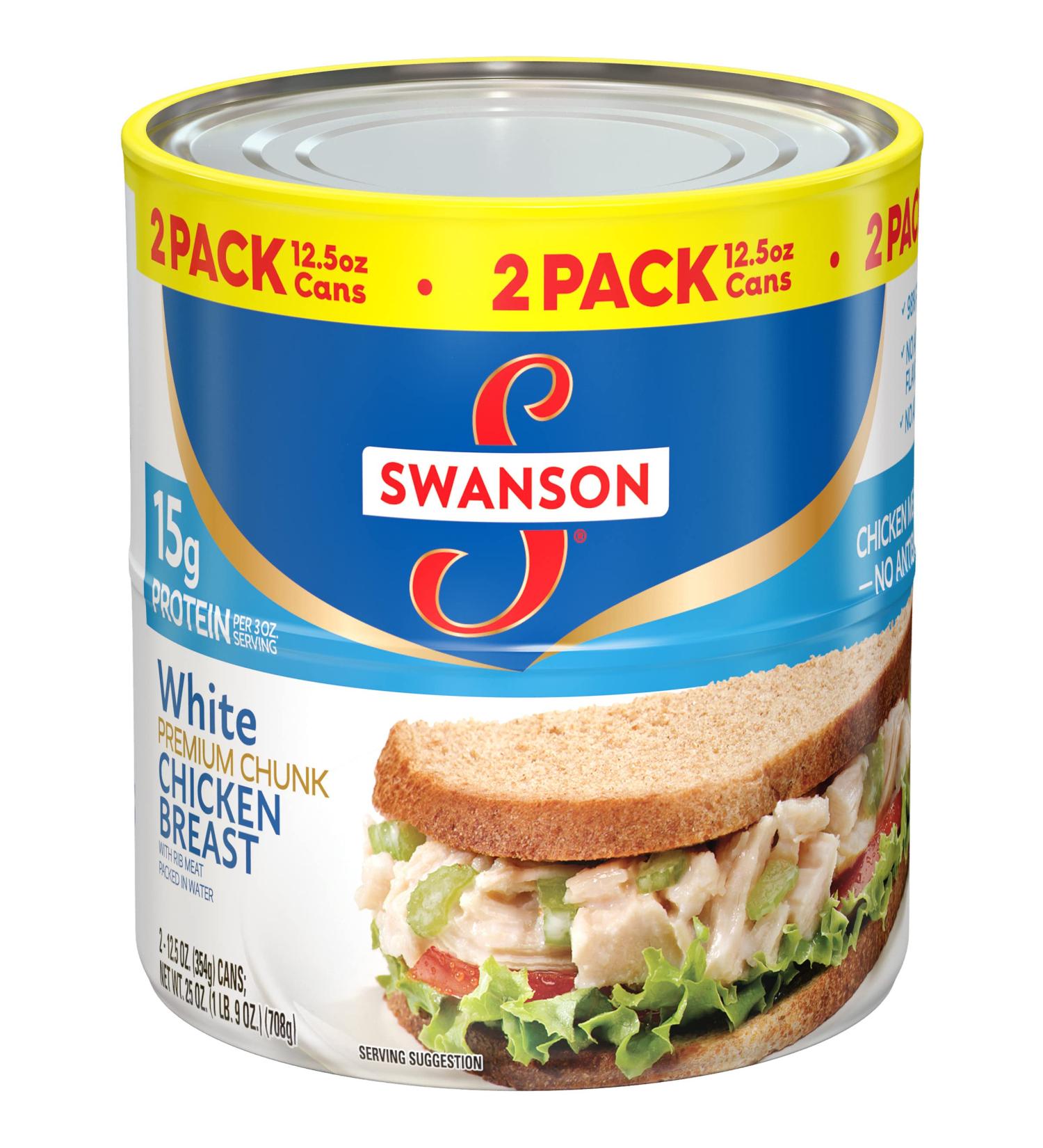 Swanson's Premium White Chunk Chicken Breast 12.5oz - Pack of 2 - Buy Online on GoSupps.com